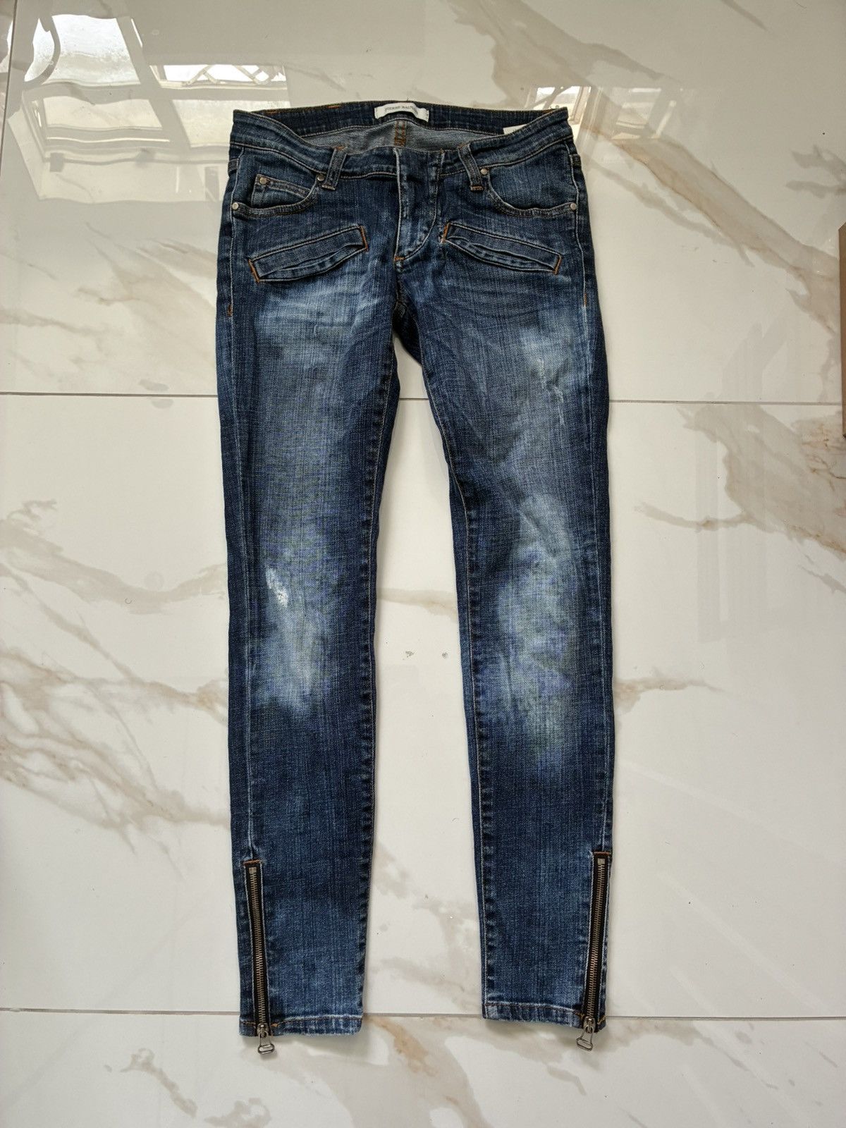 Balmain Pierre Decarnin Style Zip Biker Jeans