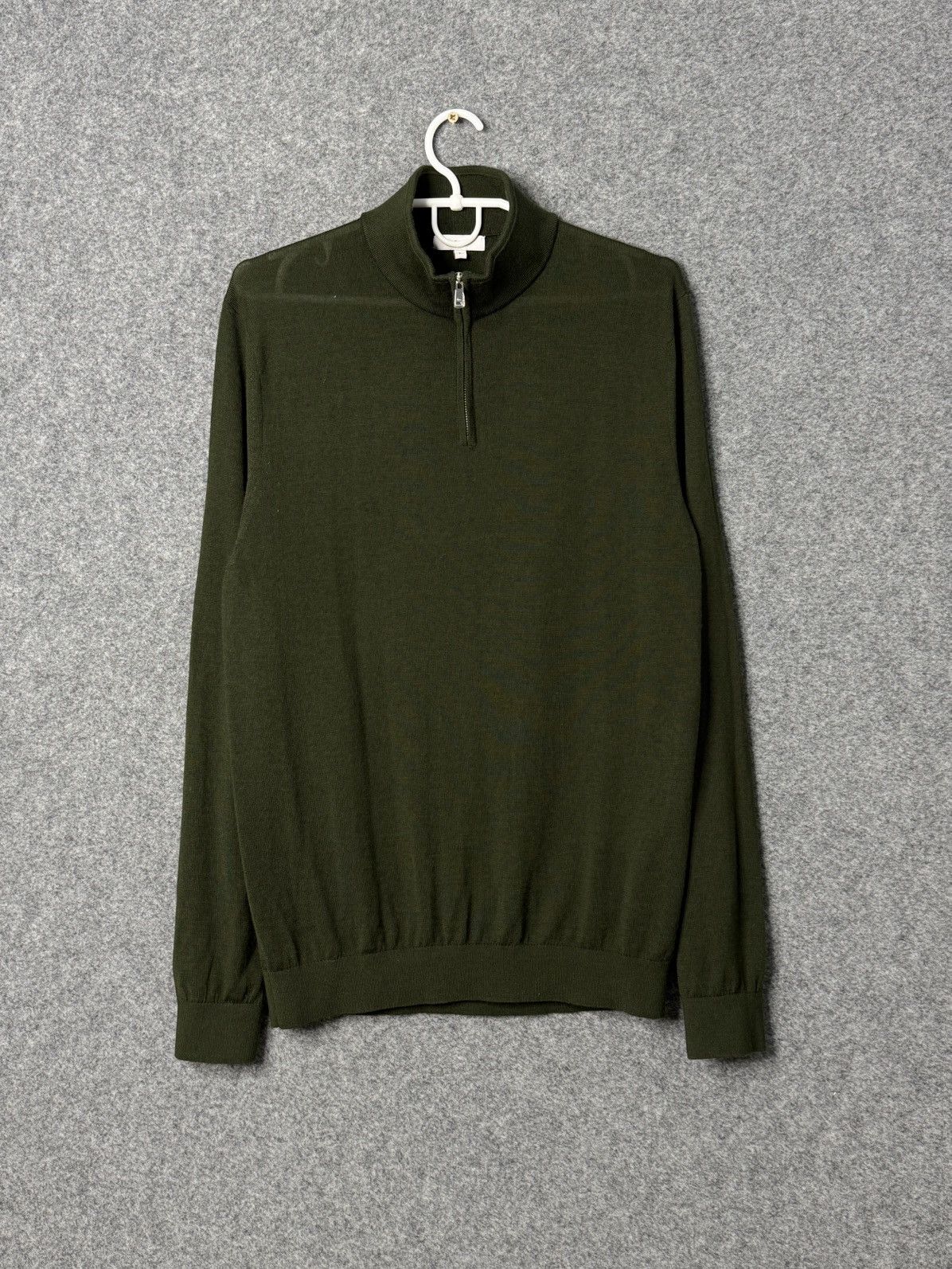 Reiss Reiss 1/3 Zip Mens Green wool jumper size L Size US L / EU 52-54 / 3 - 1 Thumbnail