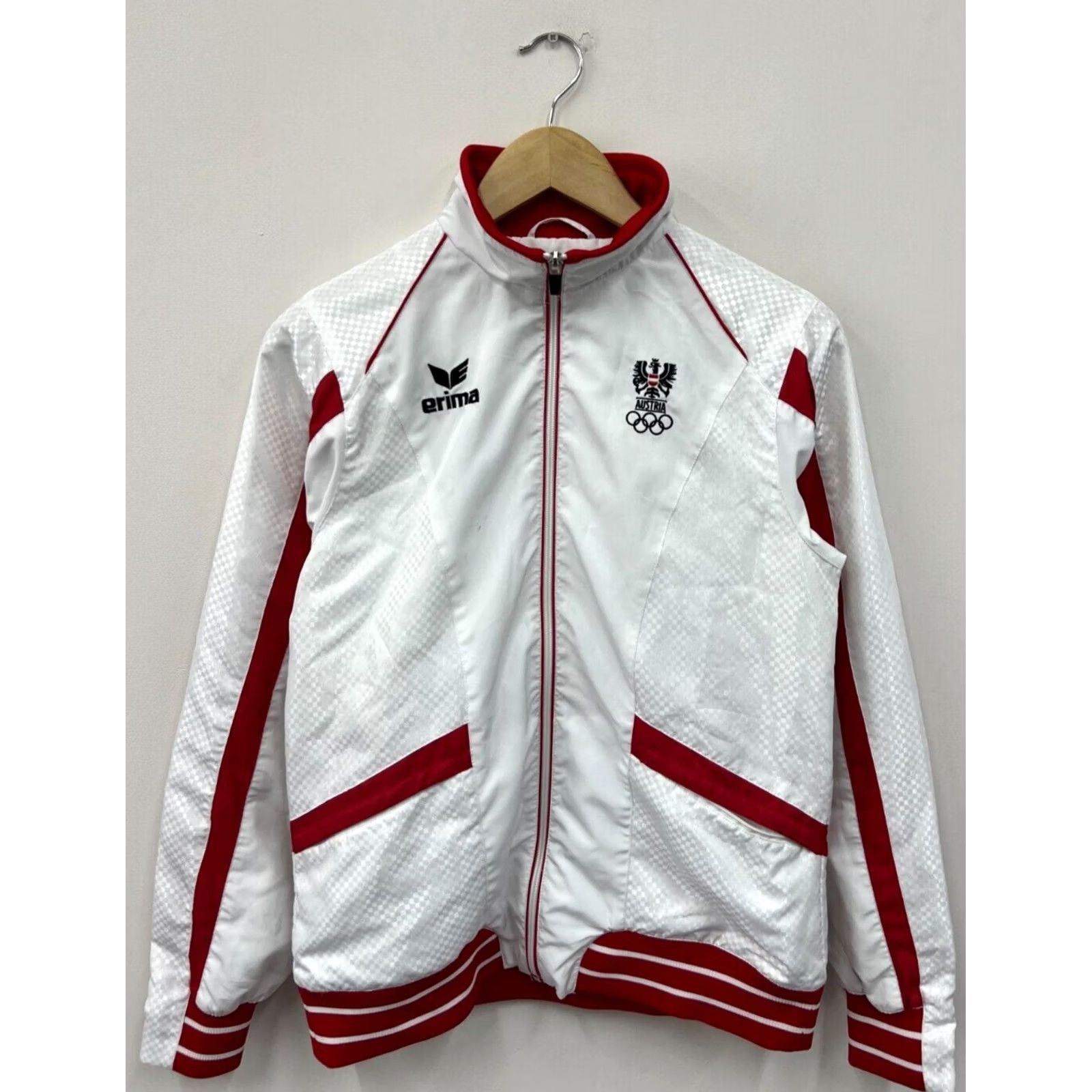 Erima ERIMA Austria Olympic Team Track Jacket Women M White 100% Polyester Zip Long Sleeve Activewear Shirt Womens Jacket Size M / US 6-8 / IT 42-44 - 2 Thumbnail