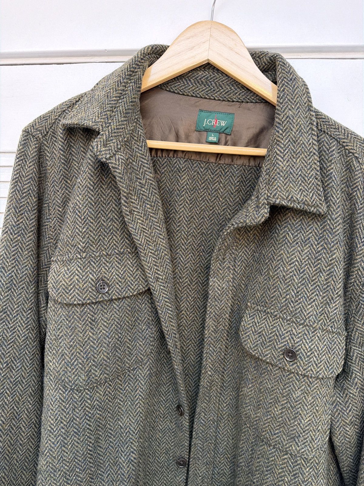 J.Crew J Crew Wool Herringbone Jacket Size US L / EU 52-54 / 3 - 2 Thumbnail