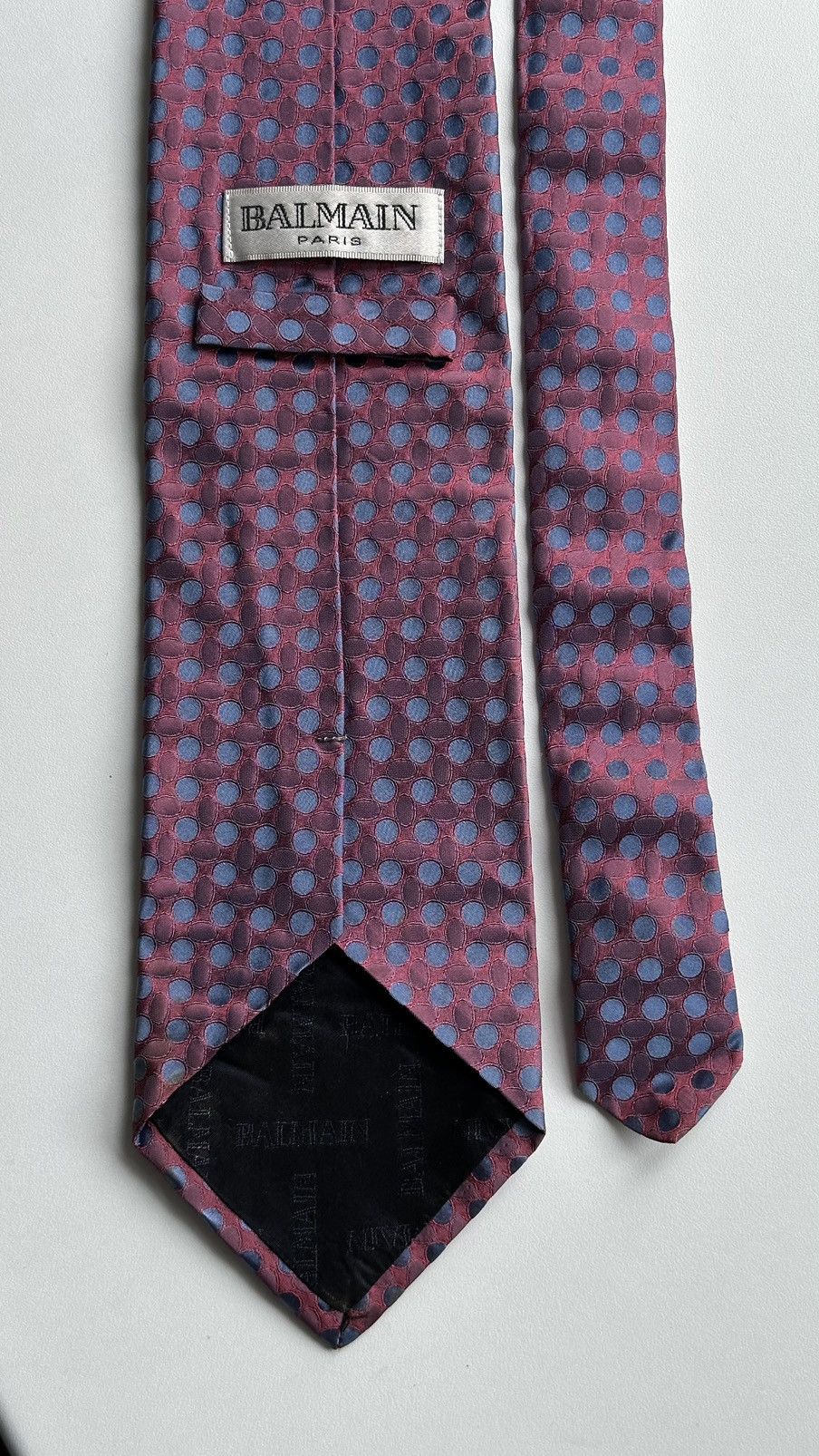 Balmain Balmain Men Pink Blue Classic Tie Made In Italy 100% Silk Size ONE SIZE - 7 Thumbnail