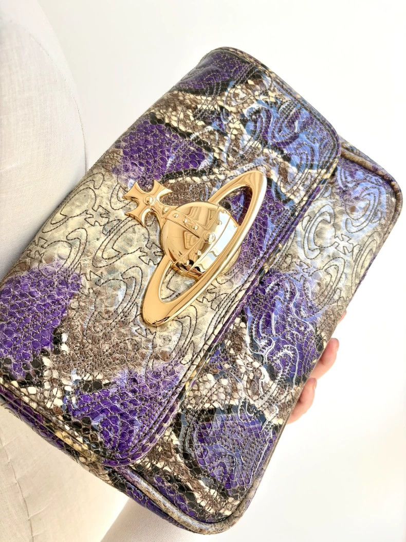 Vivienne Westwood Vivienne Westwood size os Purple snake skin Saturn logo cro Size ONE SIZE - 2 Thumbnail