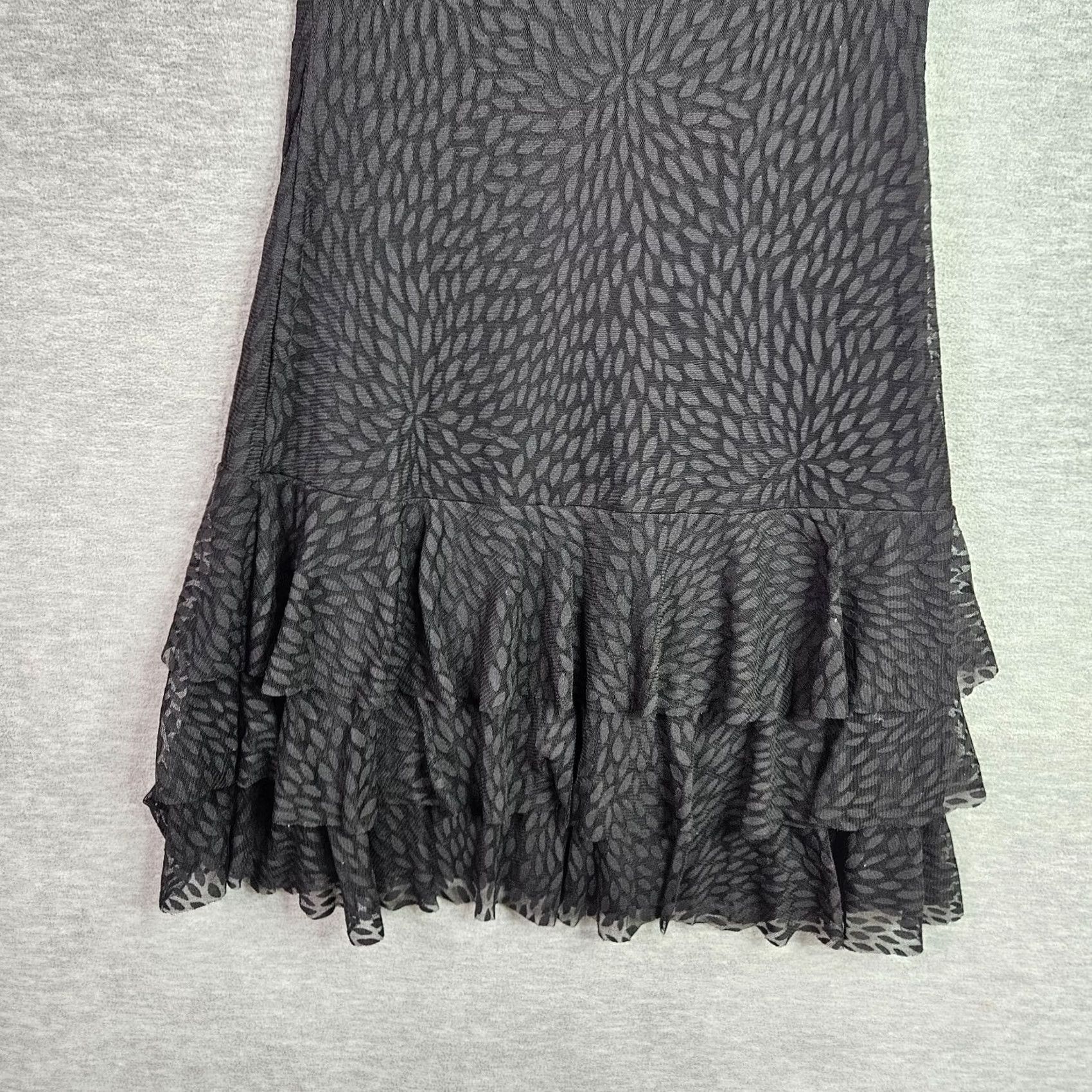 Layer 8 Julienne W USA Made Women's Y2K Black Boho Ruffle Tiered Layer Dress S Size S / US 4 / IT 40 - 5 Thumbnail