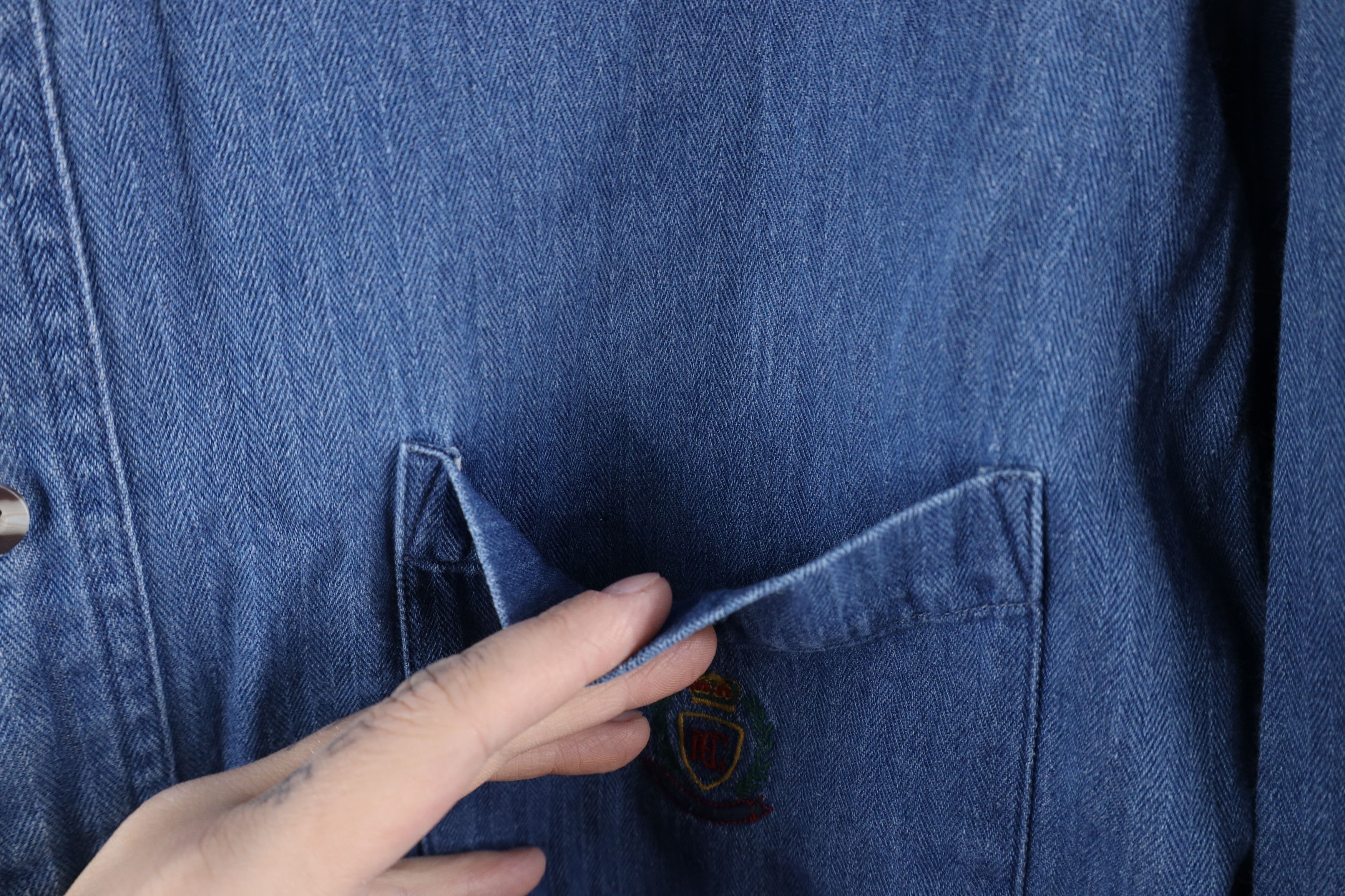 Vintage Vintage 90s Streetwear Denim Jean Button Down Shirt Blue Size US XL / EU 56 / 4 - 5 Thumbnail