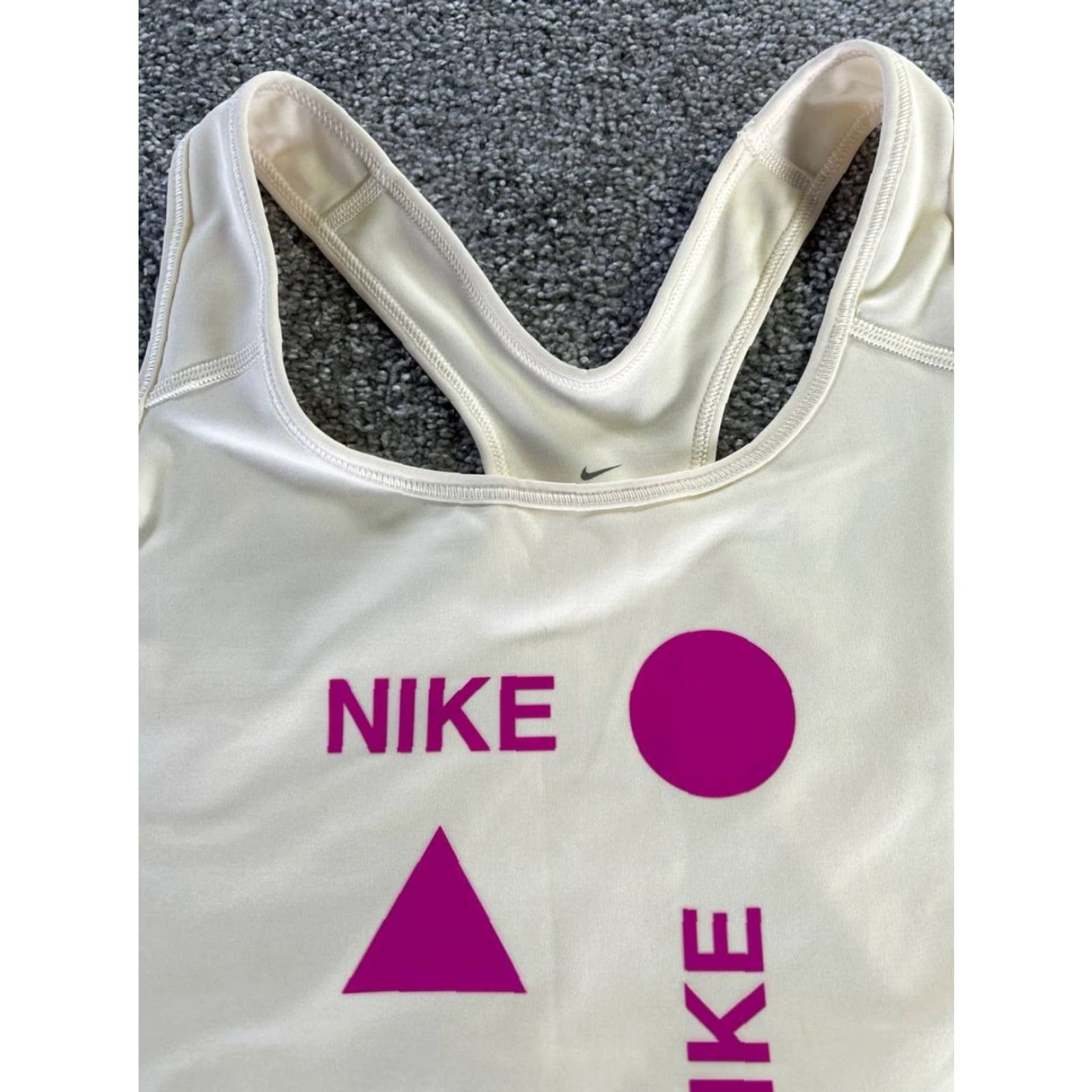 Nike Nike Dri-Fit Shirt Womens Tank Top Cropped 2X Beige Purple Sleeveless Pullover Activewear Sports Nike Dri-FIT Women’s Shirt Size XXL / US 16-18 / IT 52-54 - 2 Thumbnail