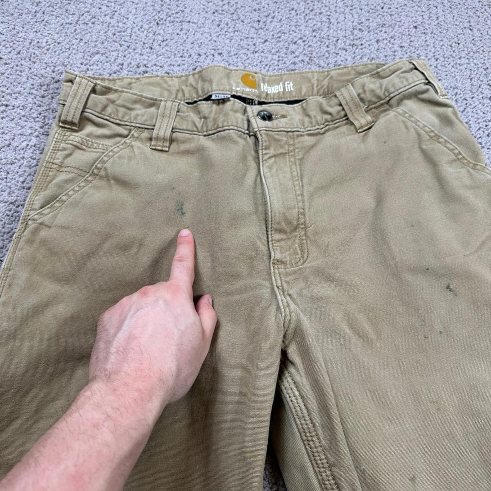 Carhartt Carhartt 34x32 Relaxed Fit Canvas Work Pants Tan 103342-253 Size US 34 / EU 50 - 7 Thumbnail