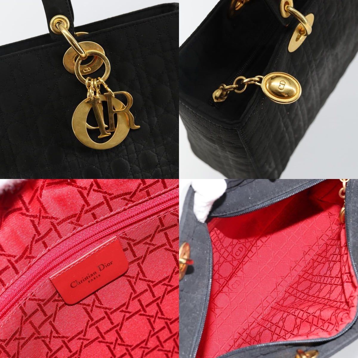 Dior DIOR Canage Hand Bag Nylon Black Gold Size ONE SIZE - 11 Thumbnail