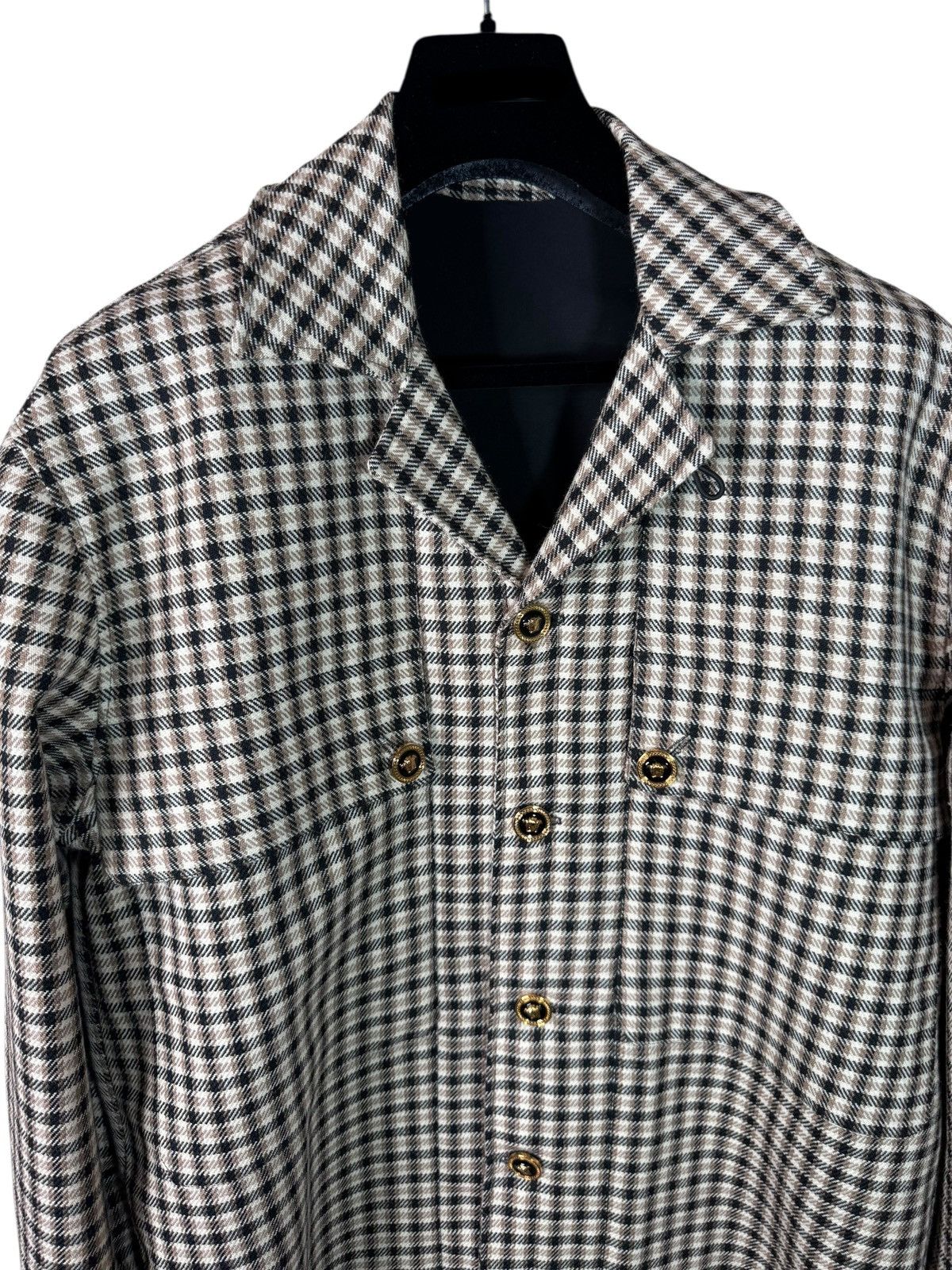 Versace Versace Checked Medusa Button Jacket Brown/Black – Size 48 Size US M / EU 48-50 / 2 - 3 Thumbnail