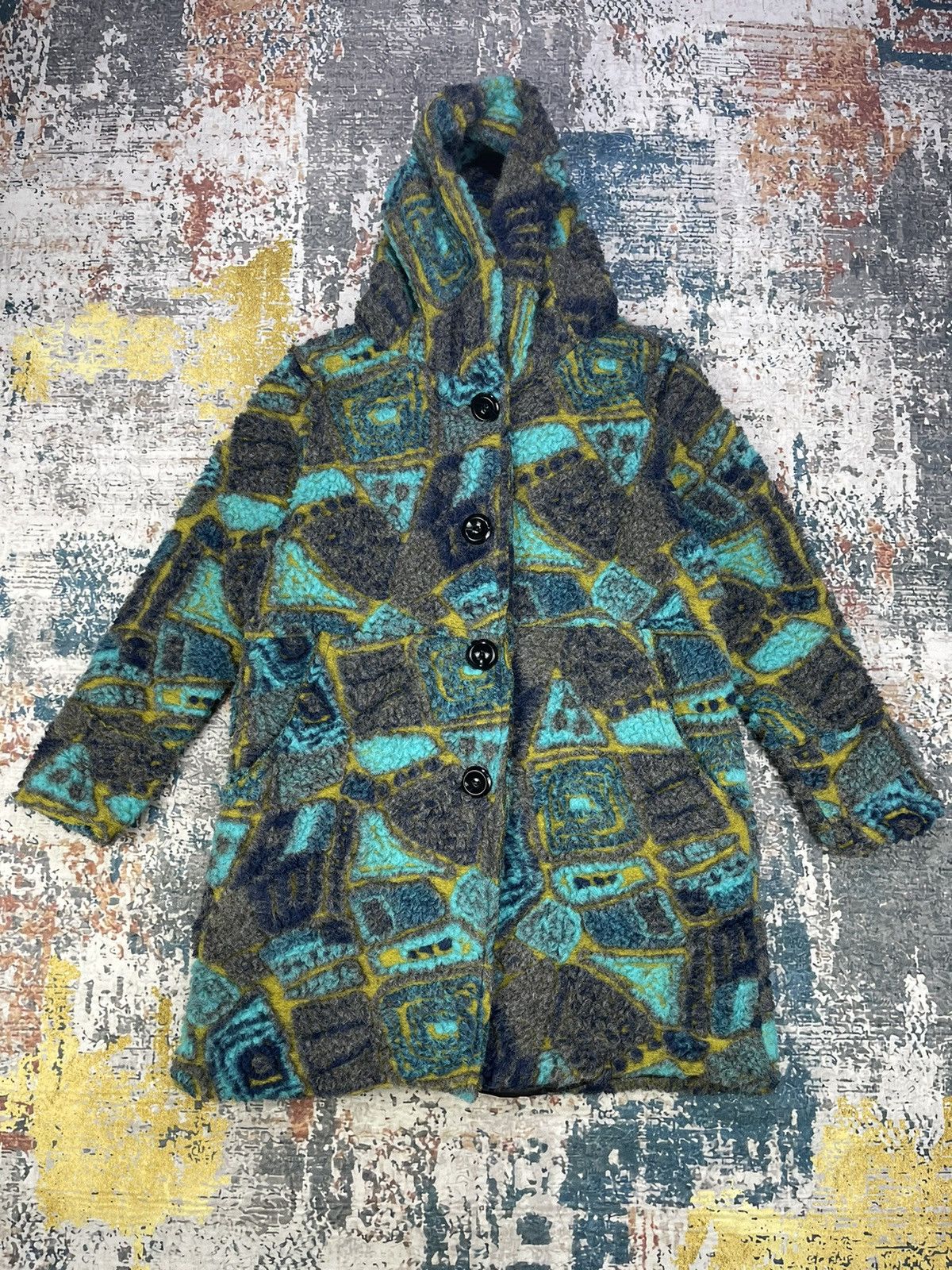 Japanese Brand Miyako Sen-I Hooded Boho Azure Tribe Native Jackets Size ONE SIZE - 1 Thumbnail