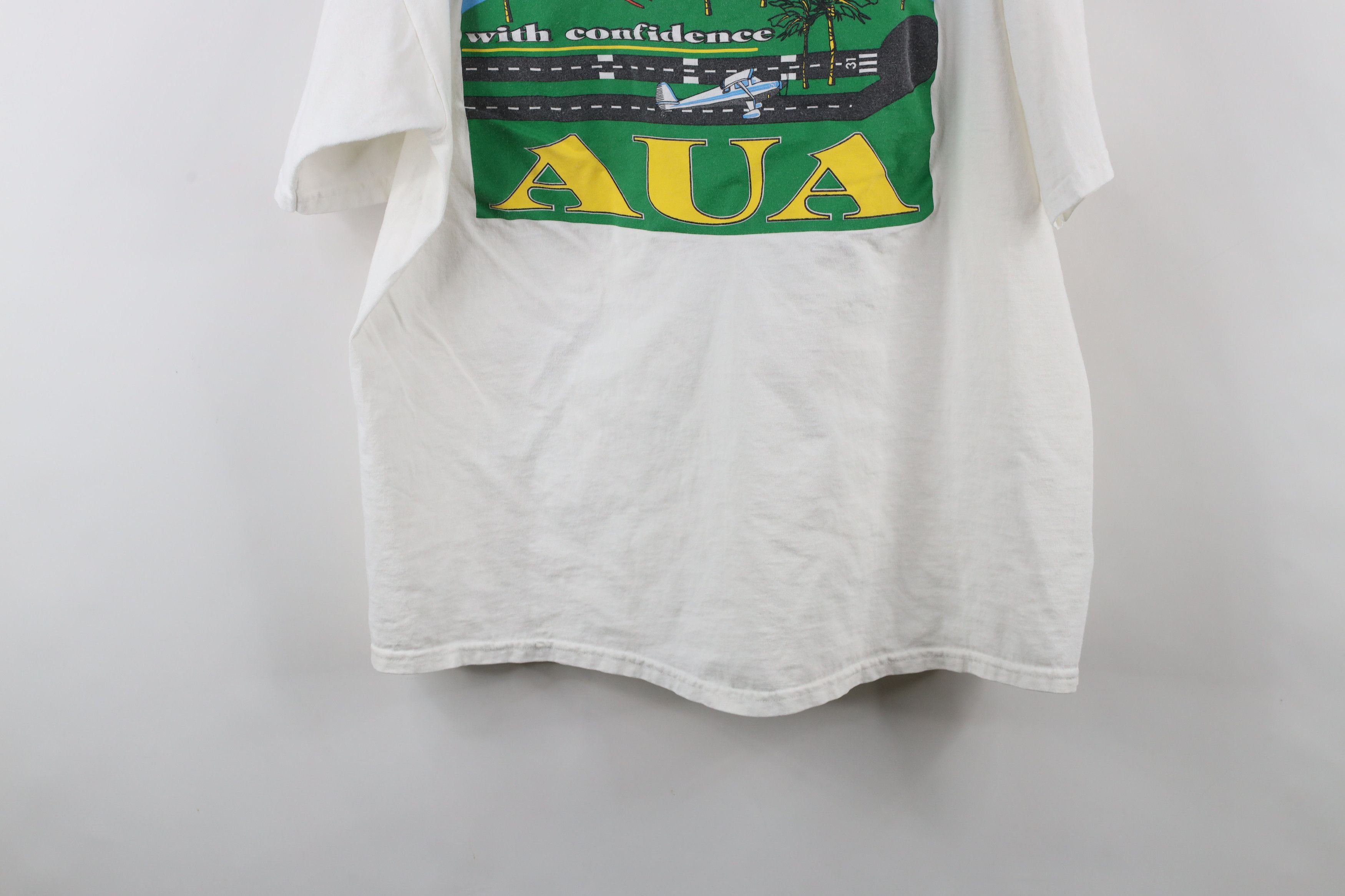 Vintage Vintage 90s Spell out AUA Inc Aircraft Insurance T-Shirt Size US XL / EU 56 / 4 - 13 Thumbnail