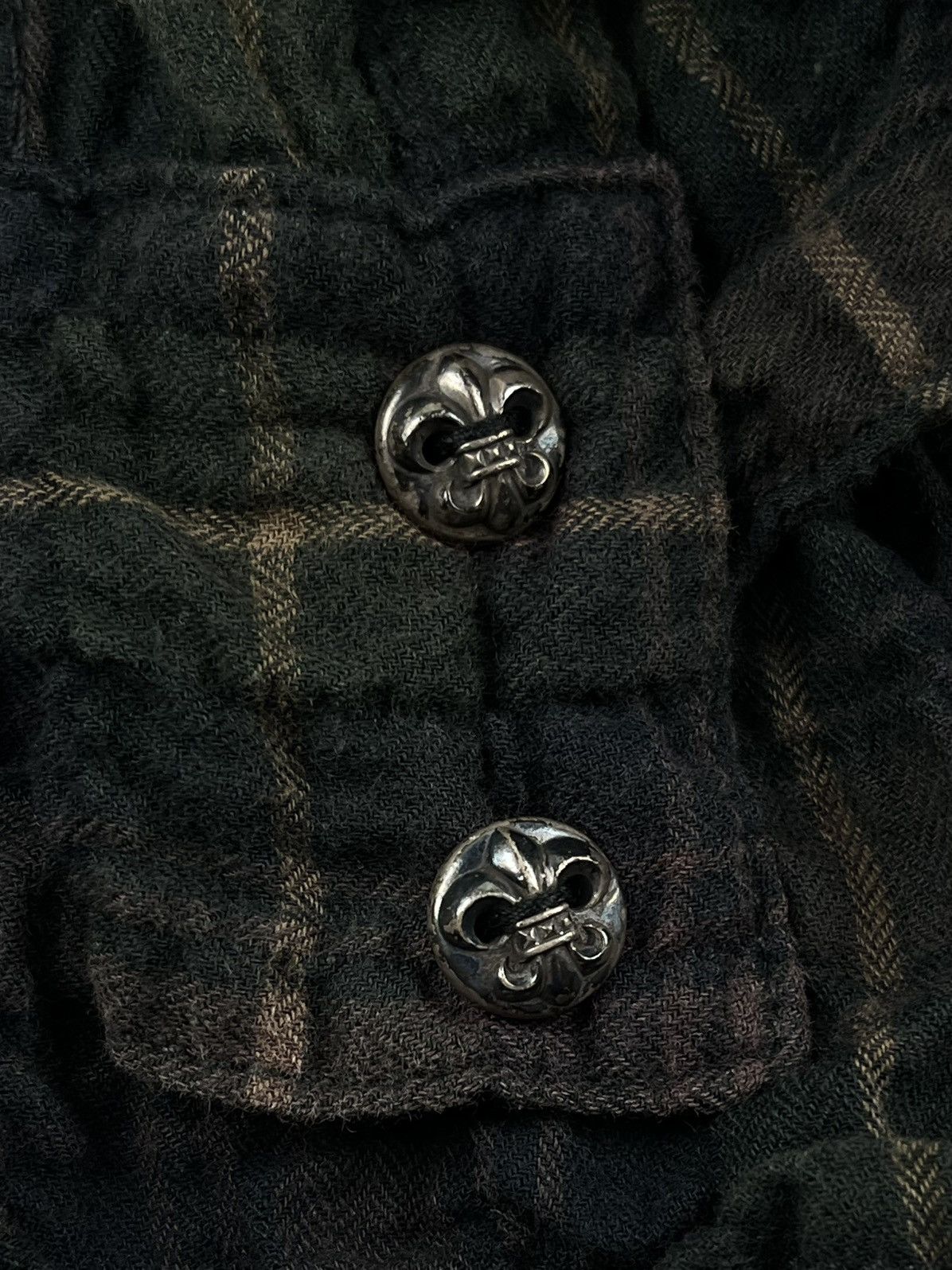 Chrome Hearts Chrome Hearts Leather Fleur Patch Plaid Flannel Button Up Size US M / EU 48-50 / 2 - 5 Thumbnail