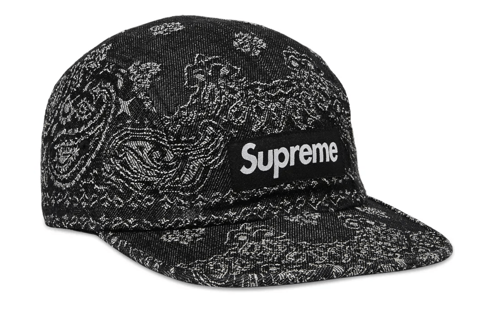 Supreme Supreme Bandana Jacquard Denim Camp Cap Black Sz Adjustable Size ONE SIZE - 3 Thumbnail