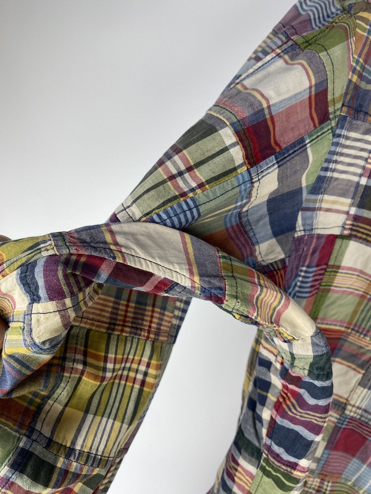 Ralph Lauren RRL Ralph Lauren Patchwork Distressed Nova Check Shirt Size US L / EU 52-54 / 3 - 7 Thumbnail