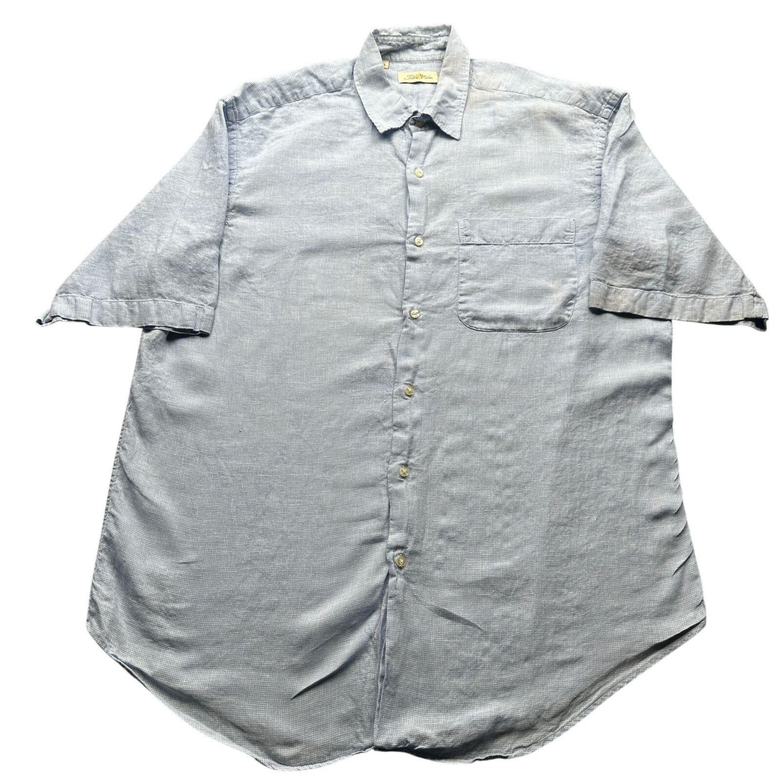 Peter Millar Peter Millar Linen Short Sleeve Blue Button Shirt Mens Large Size US L / EU 52-54 / 3 - 1 Thumbnail