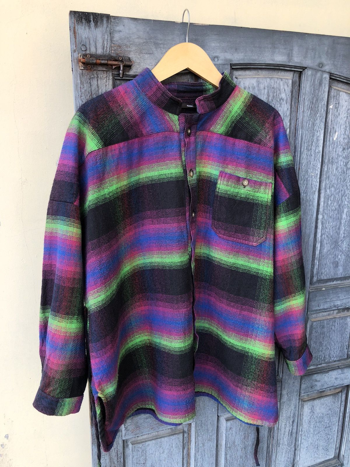 Japanese Brand Kastane Trippy Psychedelic Loose Oversize Flannel Size US XXL / EU 58 / 5 - 3 Thumbnail