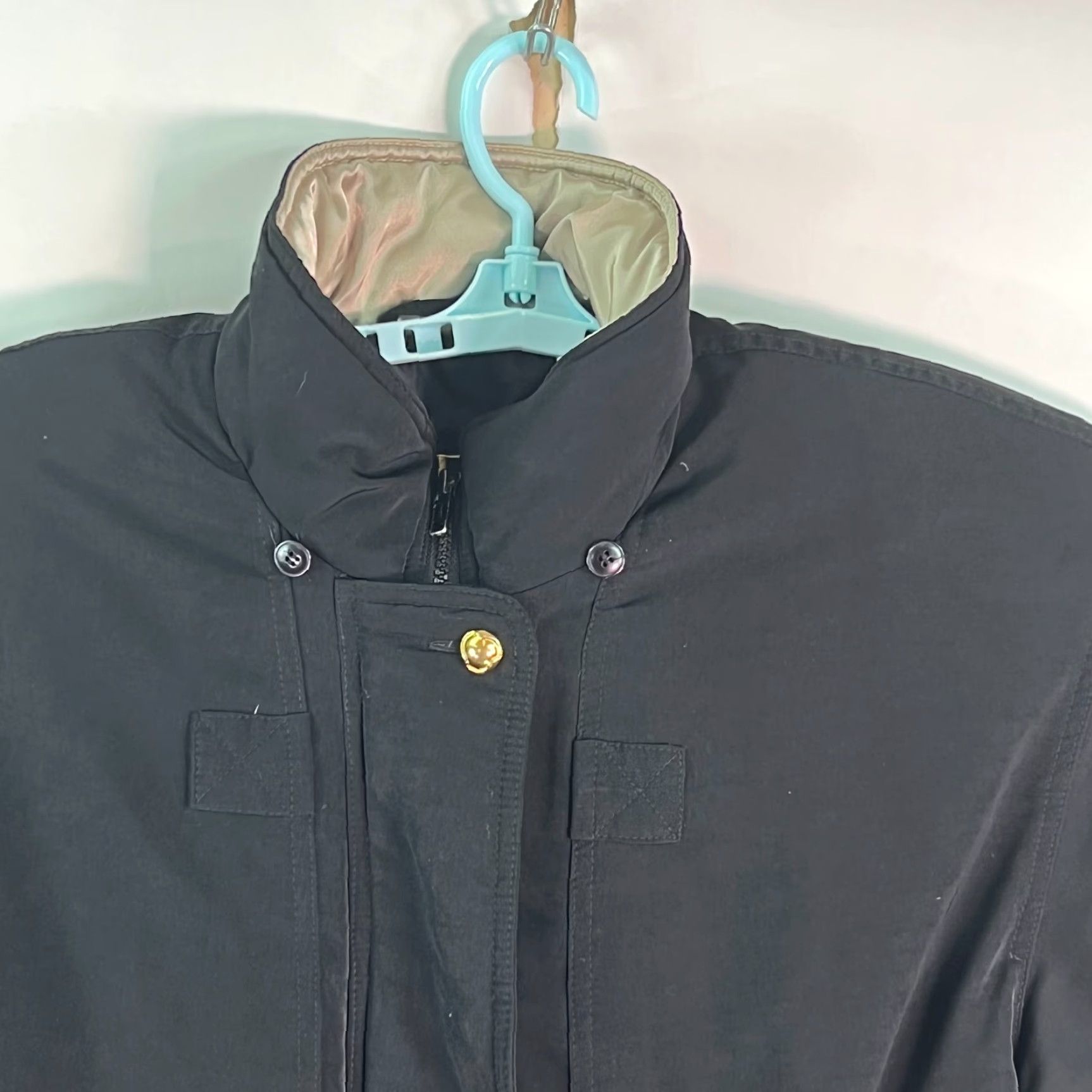 Vintage Fleet Street Womens Jacket Front Pockets Zipper Black Size L Short Sleeve Winter Softshell Polyester Regular Fit 100% Polyester Size L / US 10 / IT 46 - 3 Thumbnail