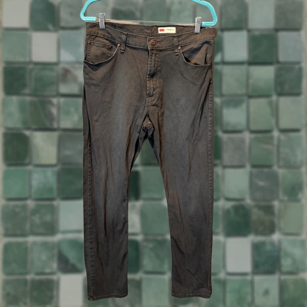 Wrangler Mens Wrangler Gray Denim Chino Pants Straight Fit 34x34 Size US 34 / EU 50 - 1 Thumbnail