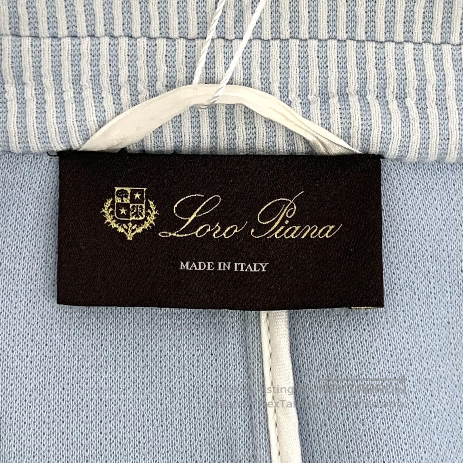 Loro Piana Loro Piana Light Blue Vertical Striped Cotton Notched Coll Size S / US 4 / IT 40 - 5 Thumbnail