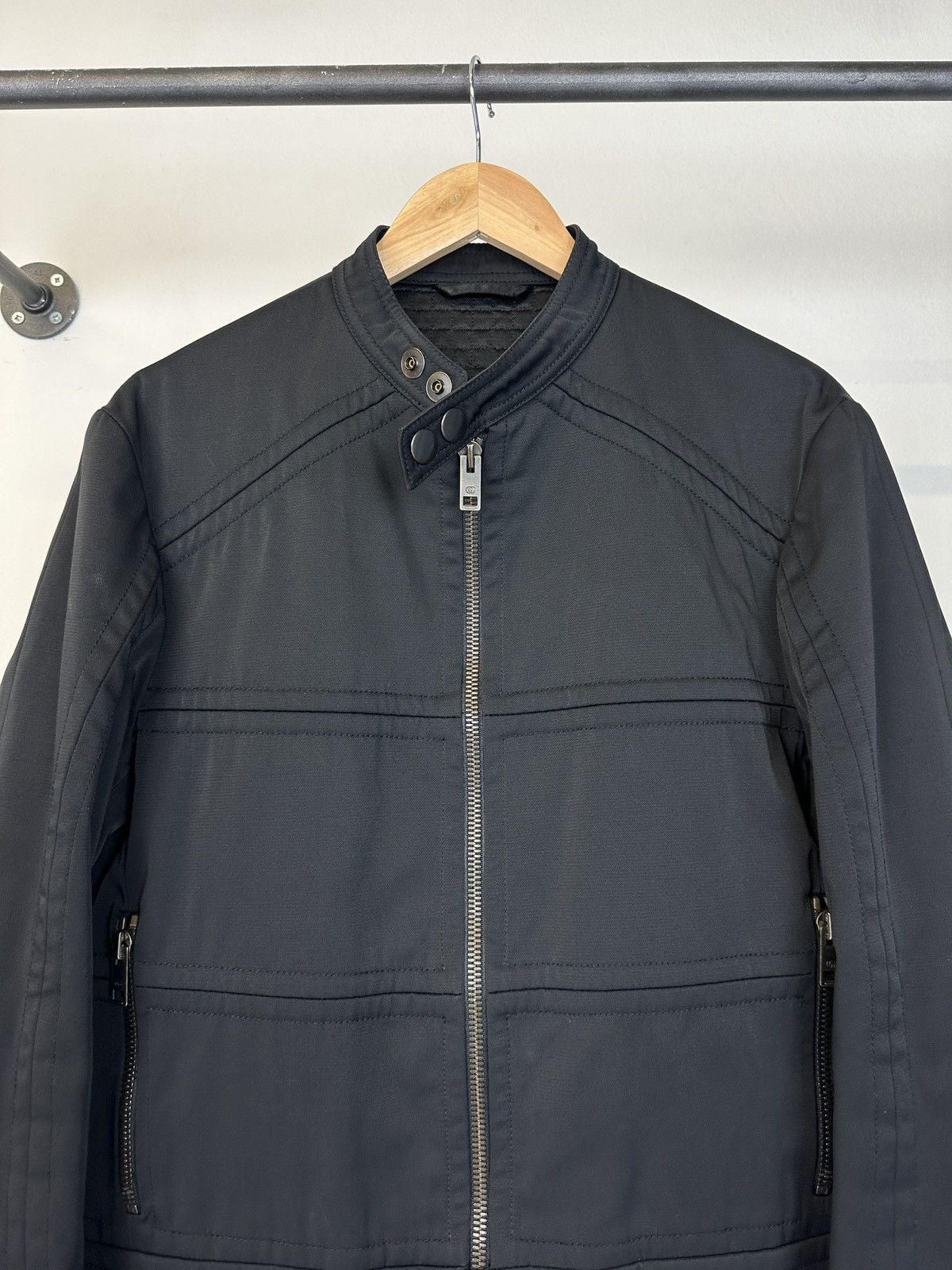 2000s Gucci by Tom Ford paneled moto jacket