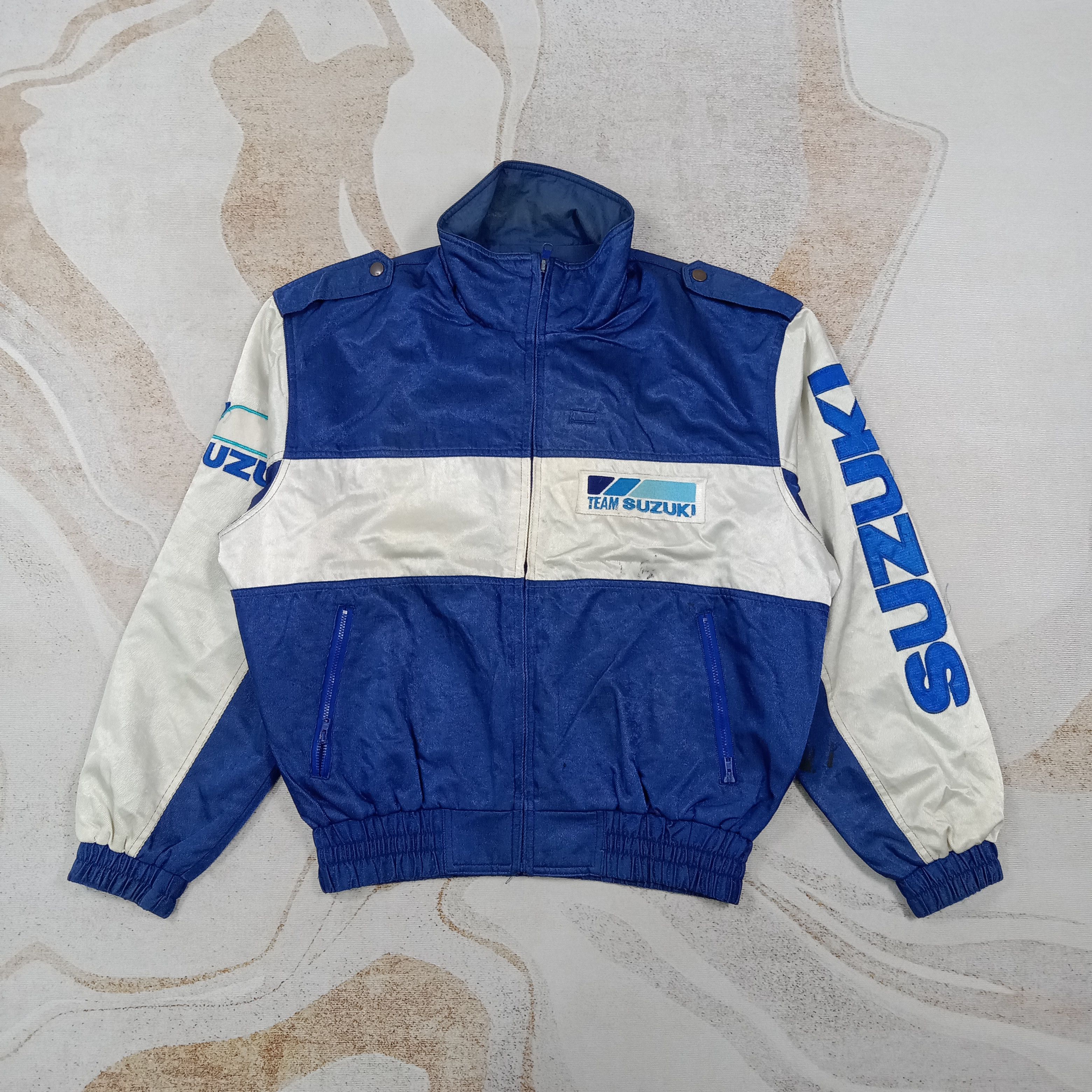 Japanese Brand Vintage 90's Team Suzuki Racing Reversible Jacket C269N10 Size US L / EU 52-54 / 3 - 1 Thumbnail