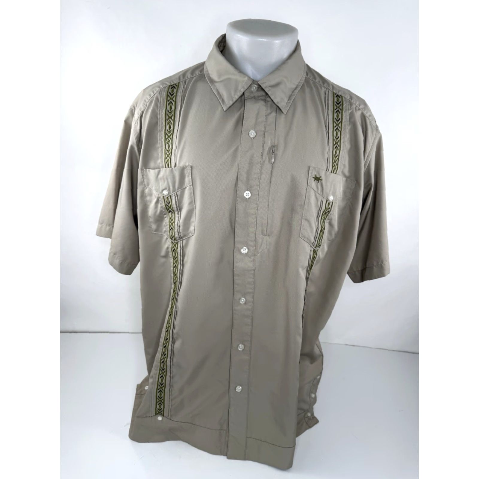 Vintage TEXAS STANDARD - Embroidered 3XL Performance Vented Fishing Hunting Shirt - EXC Shirt Men 3XL Beige Western Embroidered J9 Size US XXL / EU 58 / 5 - 2 Thumbnail