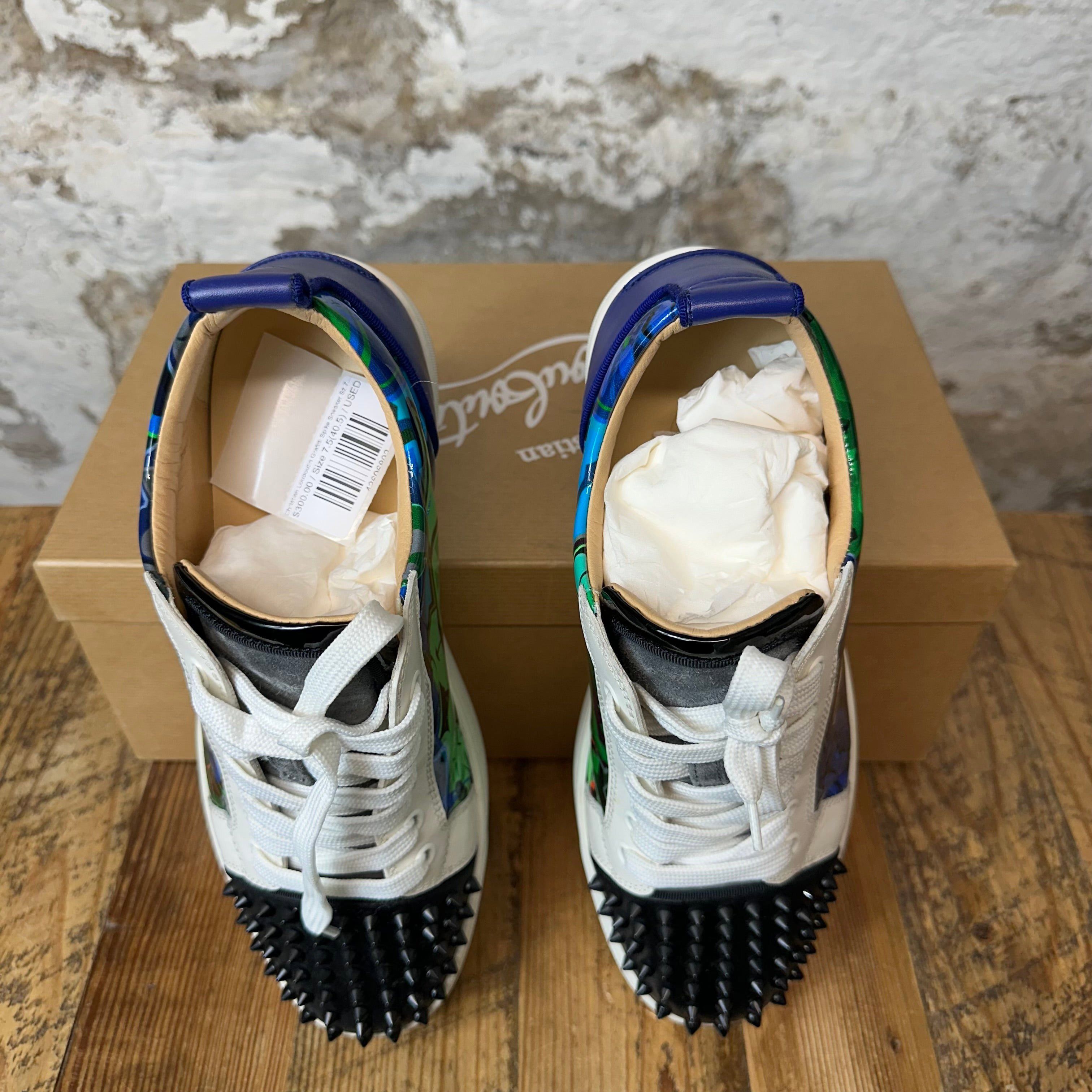 Christian Louboutin Christian Louboutin Grafitti Spike Sneaker Sz 7.5 (40.5) Size US 7.5 / EU 40-41 - 4 Thumbnail