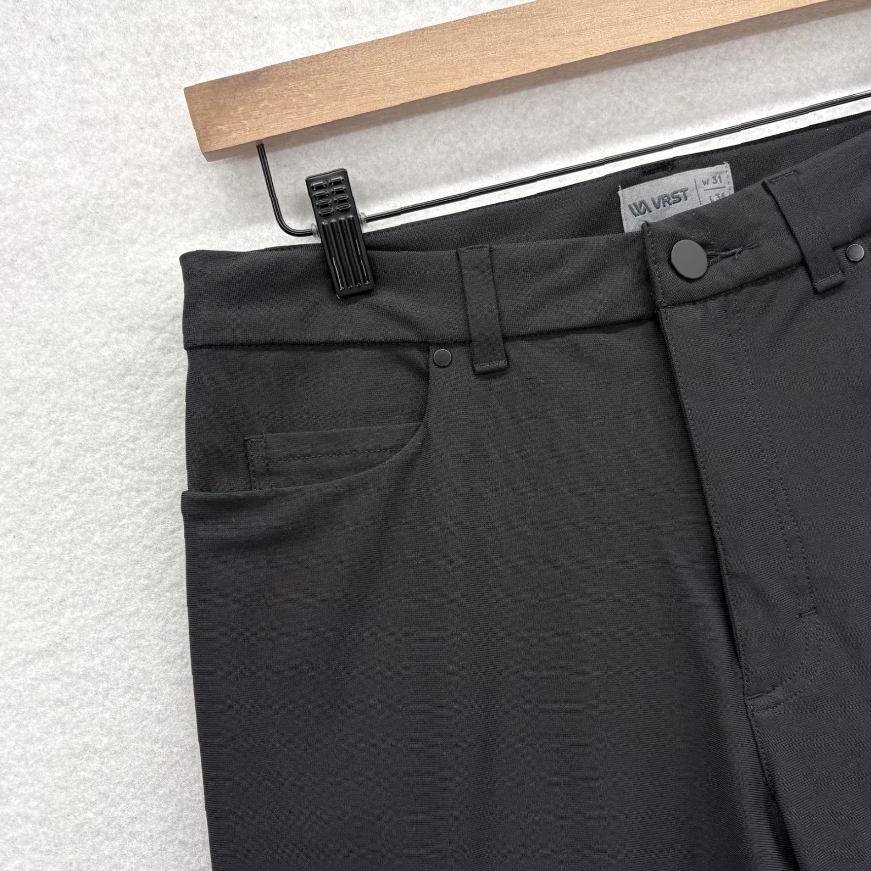 Vintage VRST Limitless 5-Pocket Pants Mens 31x32 Black Stretch Athletic Fit Tapered Leg Size US 31 - 3 Thumbnail