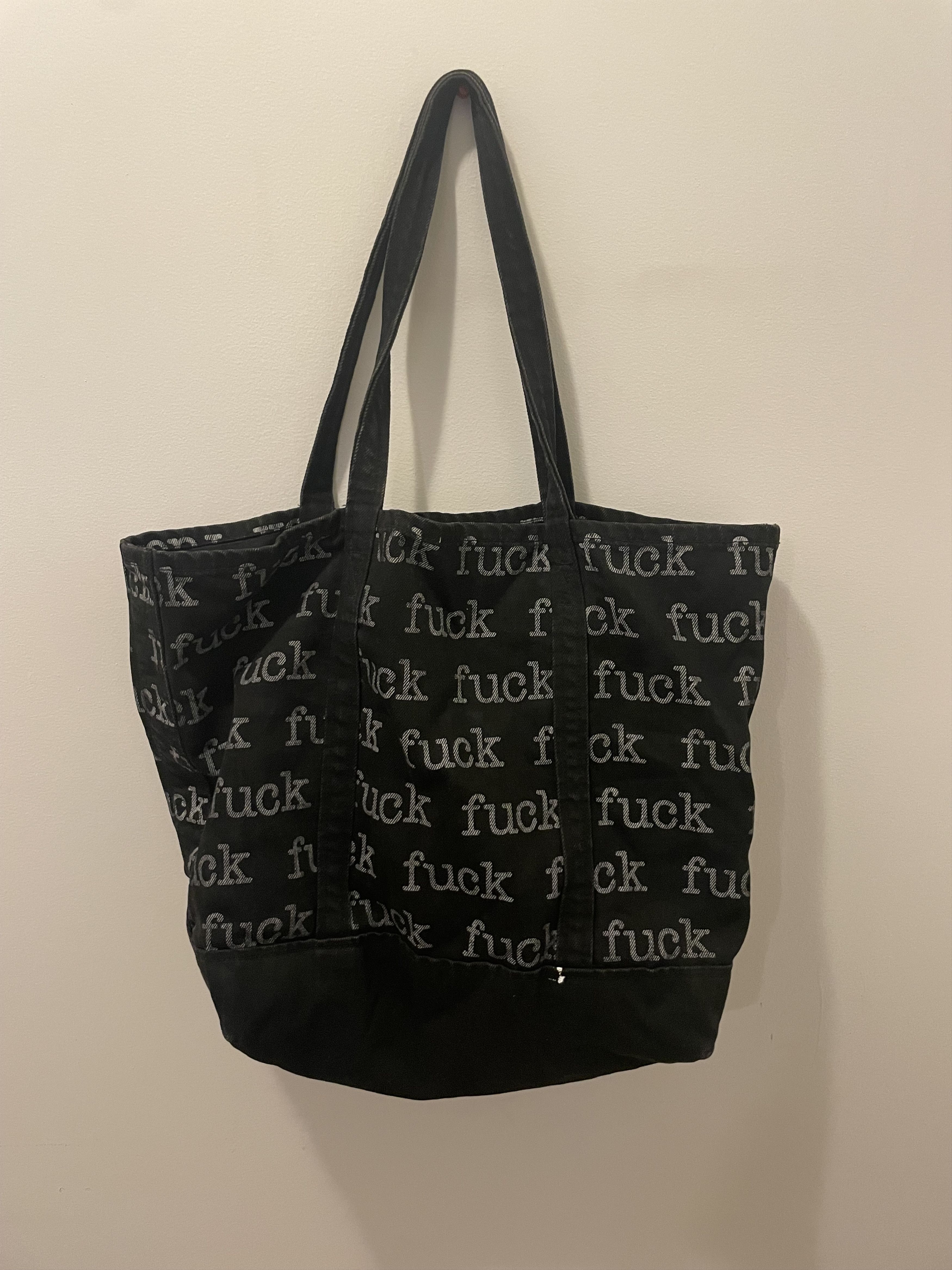 Supreme supreme denim Fuck Tote bag | Grailed