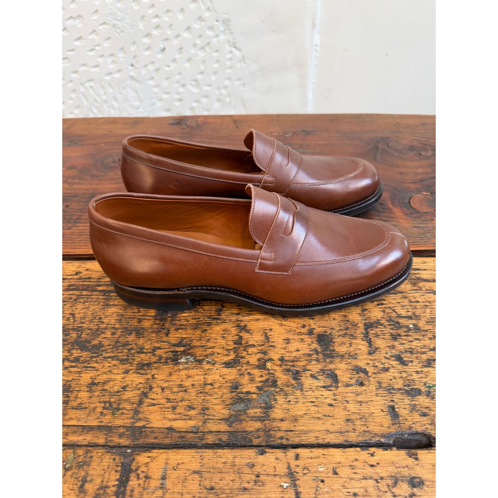 Viberg Viberg 1905 Brown Calf Leather Bristol Loafers Size US 9.5 / EU 42-43 - 1 Thumbnail