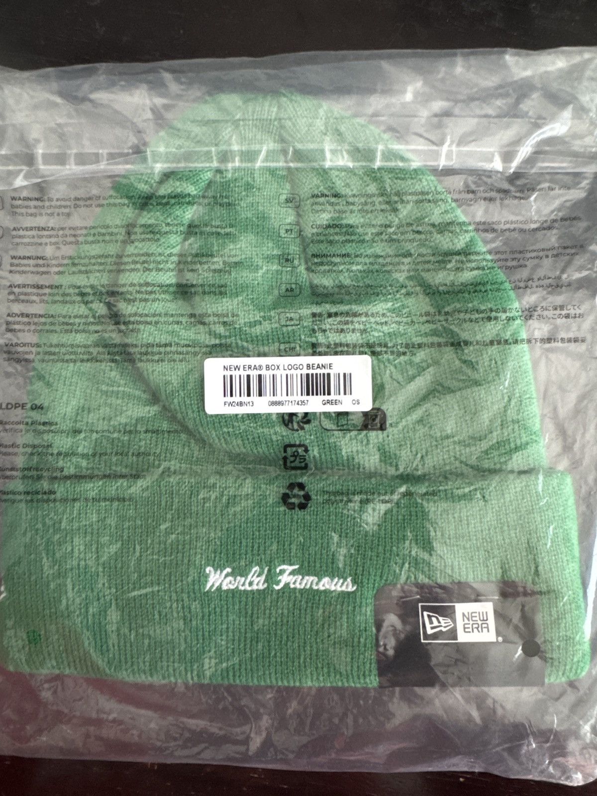 New Era × Supreme Supreme x New Era Box Logo Beanie Green Size ONE SIZE - 4 Thumbnail