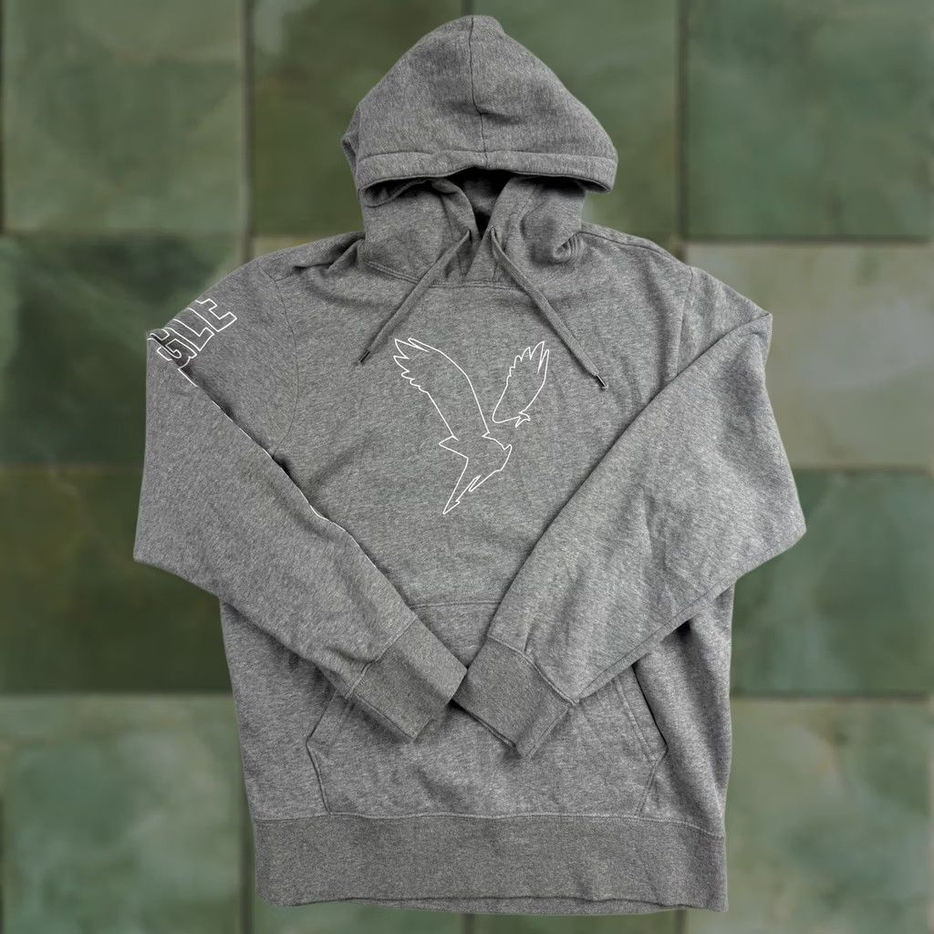 Vintage VINTAGE American Eagle Hoodie Sweatshirt Mens L Gray Pullover Fleece Eagle Graphic Size US L / EU 52-54 / 3 - 1 Thumbnail