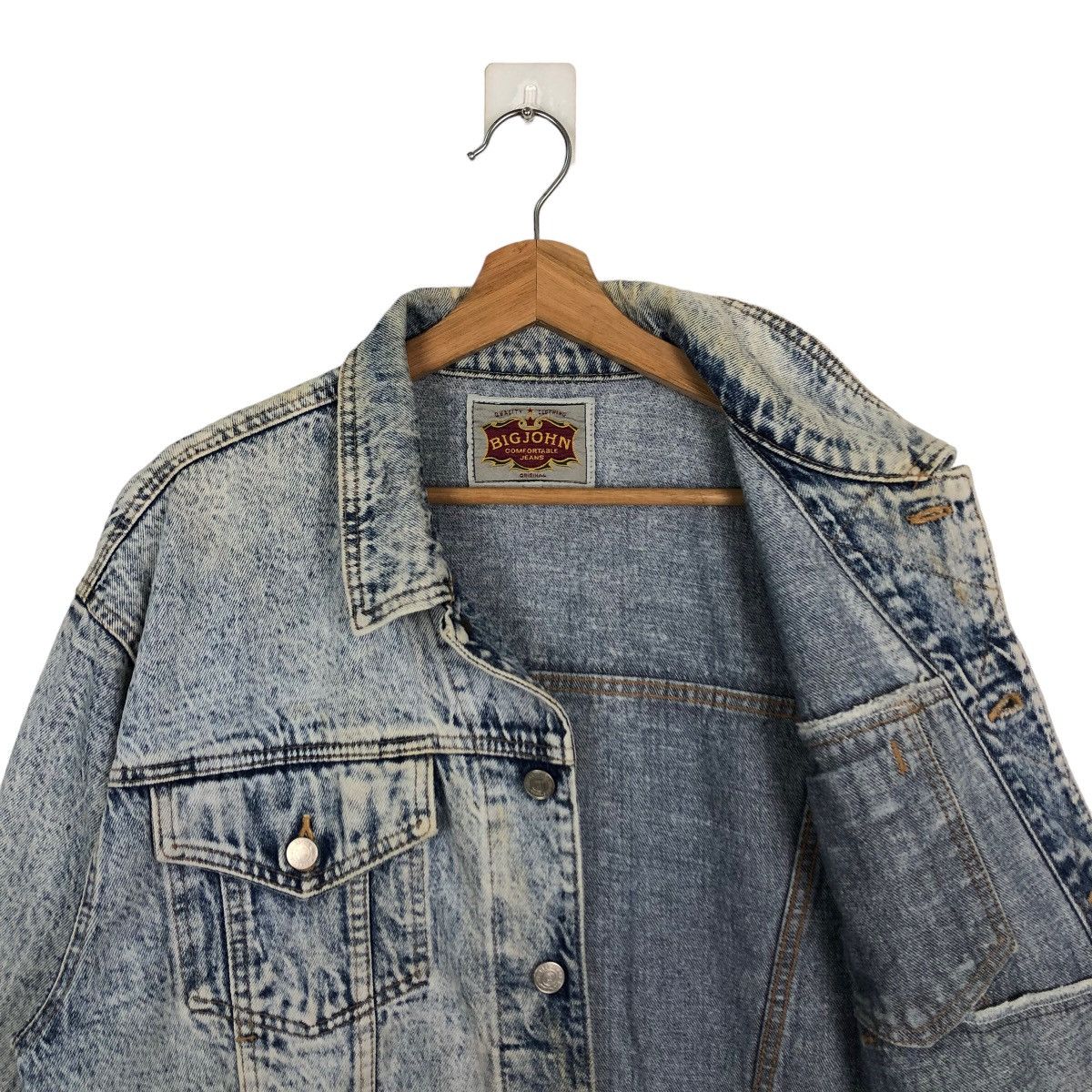 Japanese Brand VINTAGE TRUCKER ACID WASH CROPPED JACKET BIG JOHN JAPAN Size US L / EU 52-54 / 3 - 9 Thumbnail