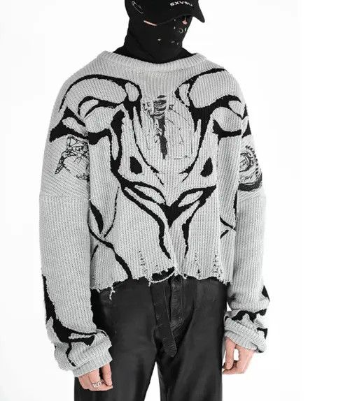 VIBE Vintage Destroyed Ripped sweater Size ONE SIZE - 2 Thumbnail