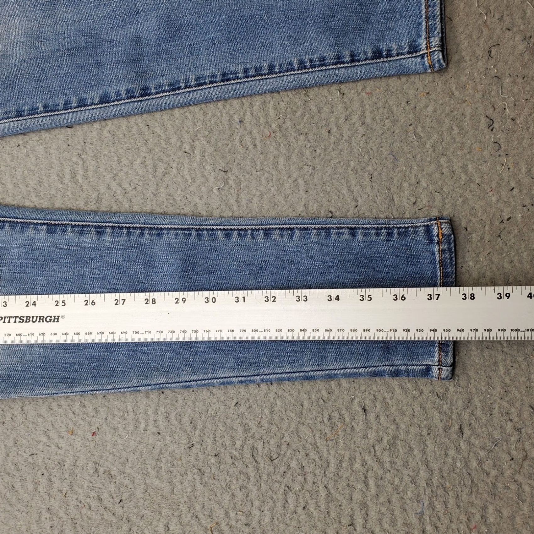 American Eagle Outfitters American Eagle Outfitters Womens 8 Blue Denim Jegging Jeans High Rise Plaid? Whiskered Size 30" / US 8 / IT 44 - 3 Thumbnail