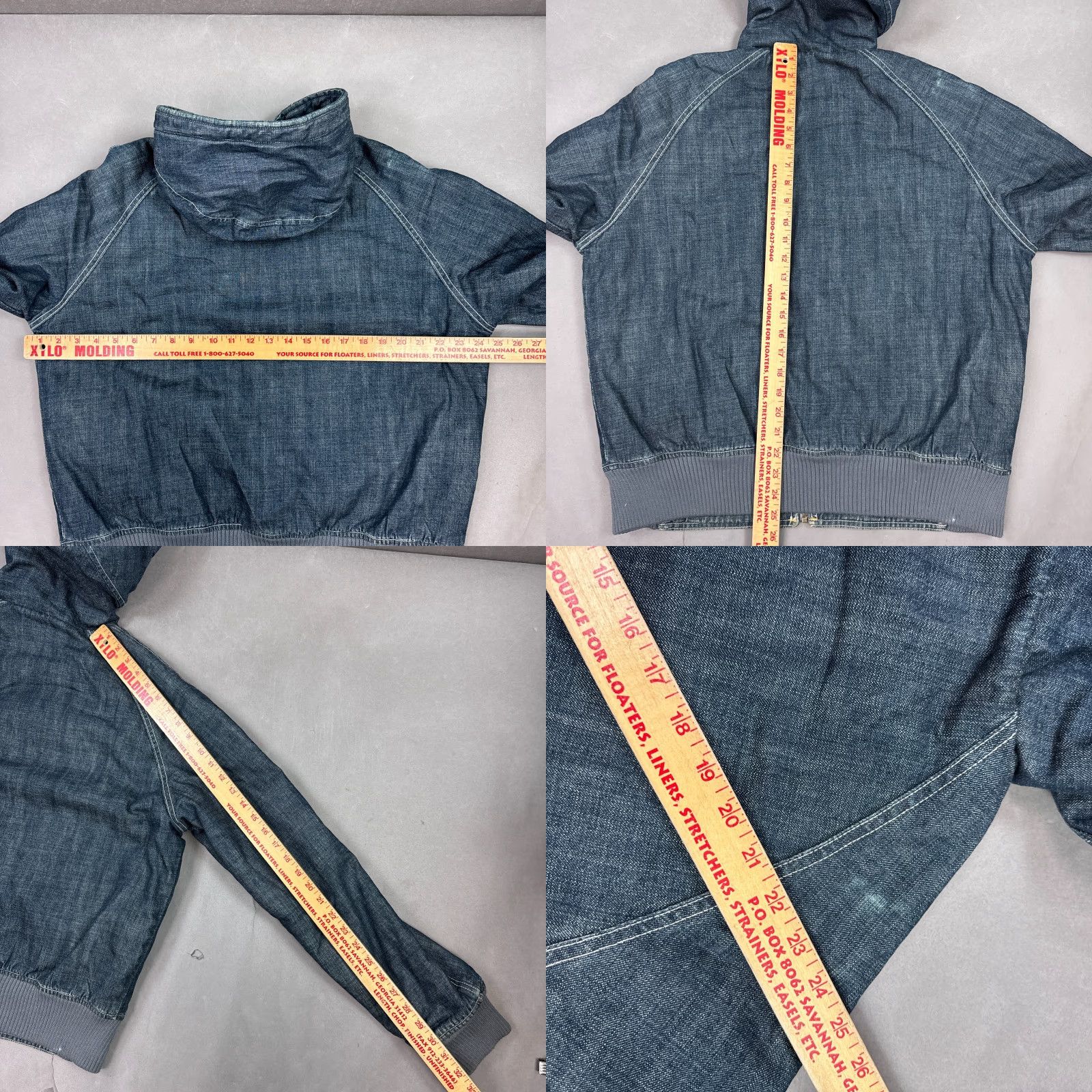 G-Star G Star Raw Jacket Mens Large Blue Denim Leski Bomber Hooded Quilt Workwear Chore Outdoor Jacket Size US L / EU 52-54 / 3 - 8 Thumbnail