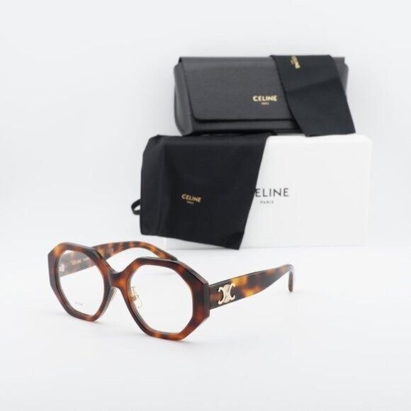 Celine Celine CL50161F 053 Eyeglasses Havana 52mm Square Frame Size ONE SIZE - 1 Thumbnail