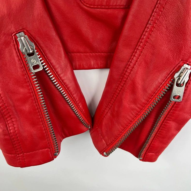 Alexander McQueen Alexander Mcqueen Red zipper motorcycle leather jacket Size XS / US 0-2 / IT 36-38 - 6 Thumbnail