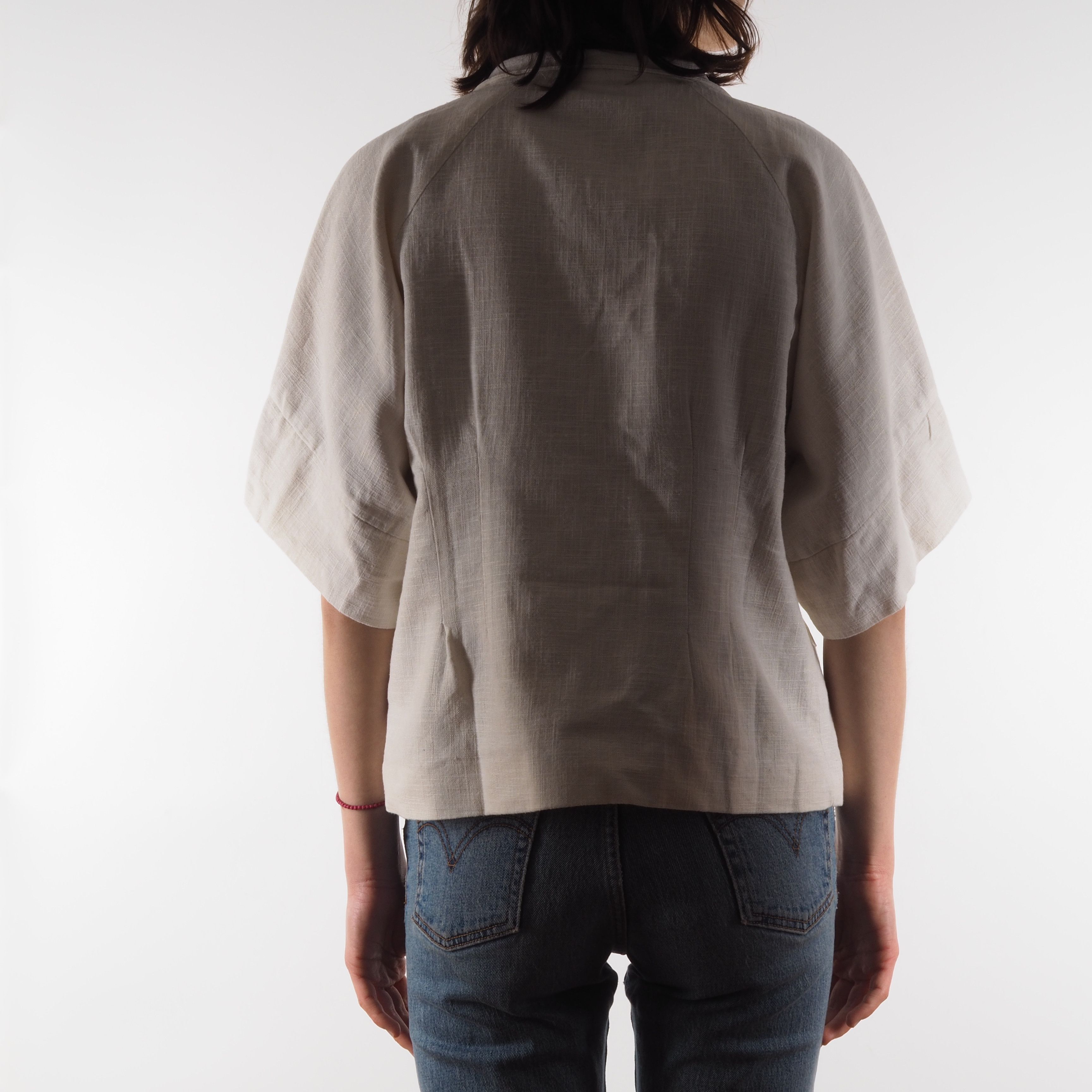 Stella McCartney STELLA MCCARTNEY Vintage Linen Ivory Cape Kimono Jacket Size S / US 4 / IT 40 - 3 Thumbnail