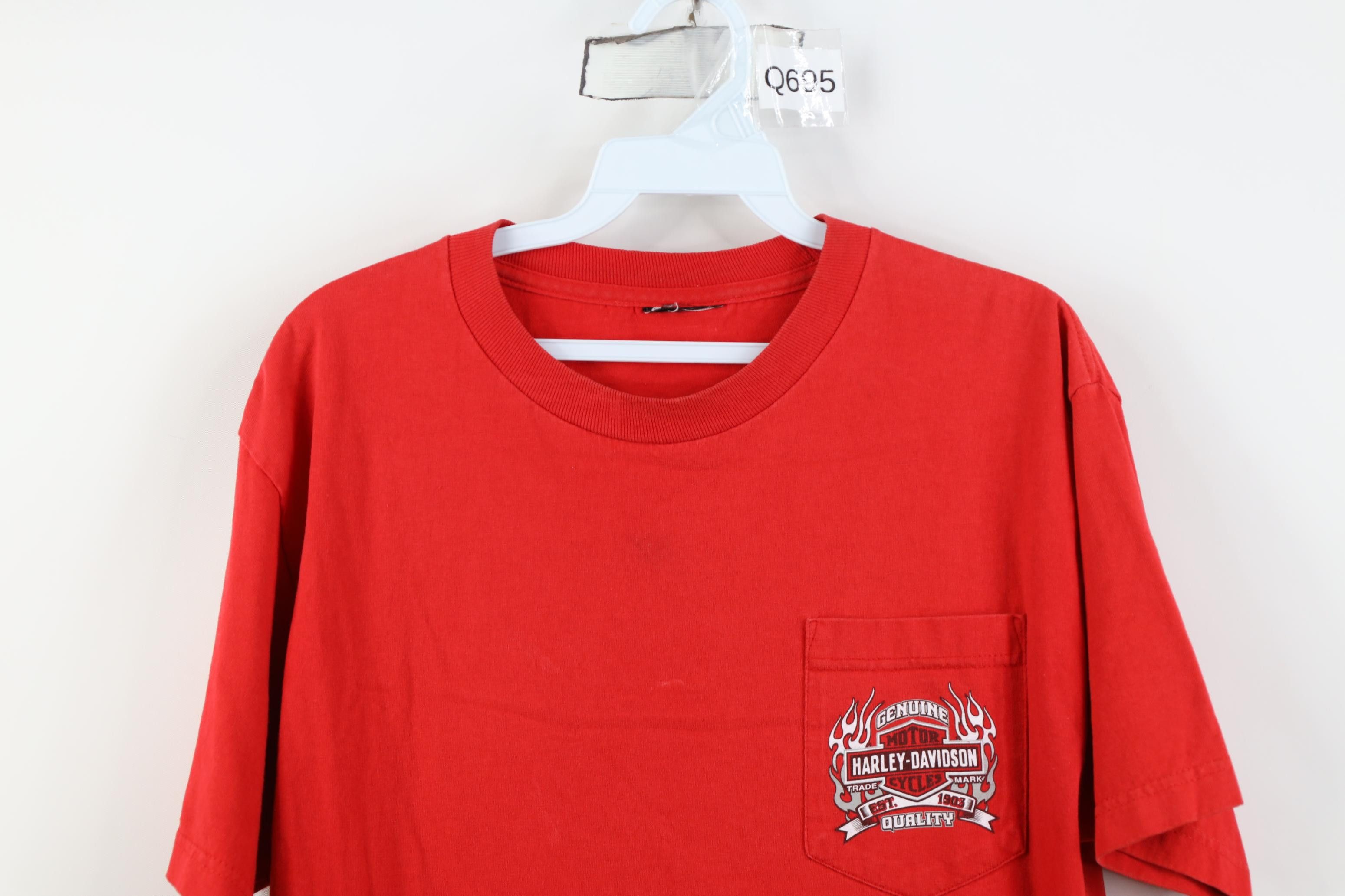 Harley Davidson Vintage 90s Y2K Harley Davidson Fire Flames Mexico T-Shirt Size US M / EU 48-50 / 2 - 2 Thumbnail