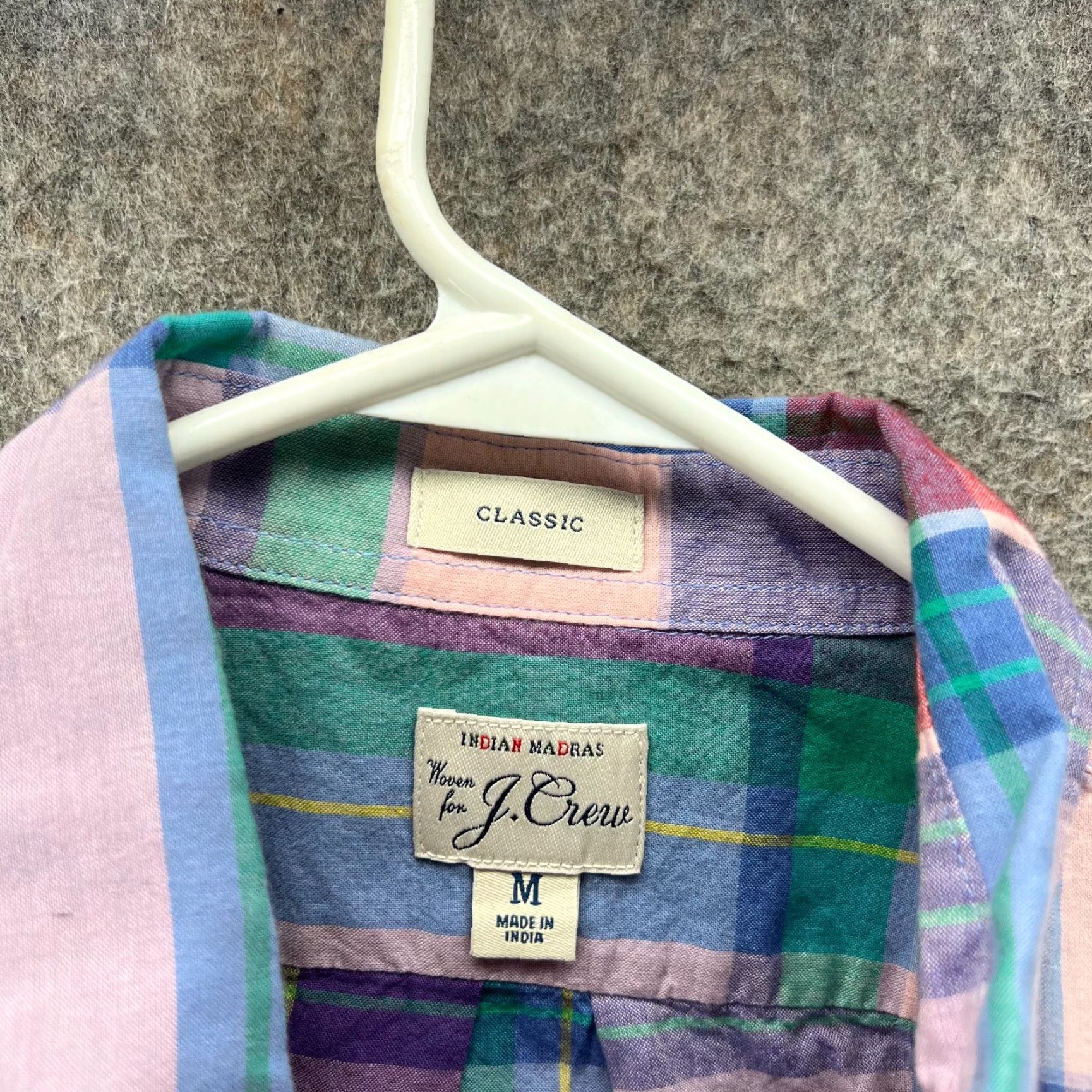J.Crew VINTAGE J.CREW Shirt Mens M Blue Pink Madras Plaid Button Up Classic Fit Preppy Decade: 2000s? Size US M / EU 48-50 / 2 - 5 Thumbnail
