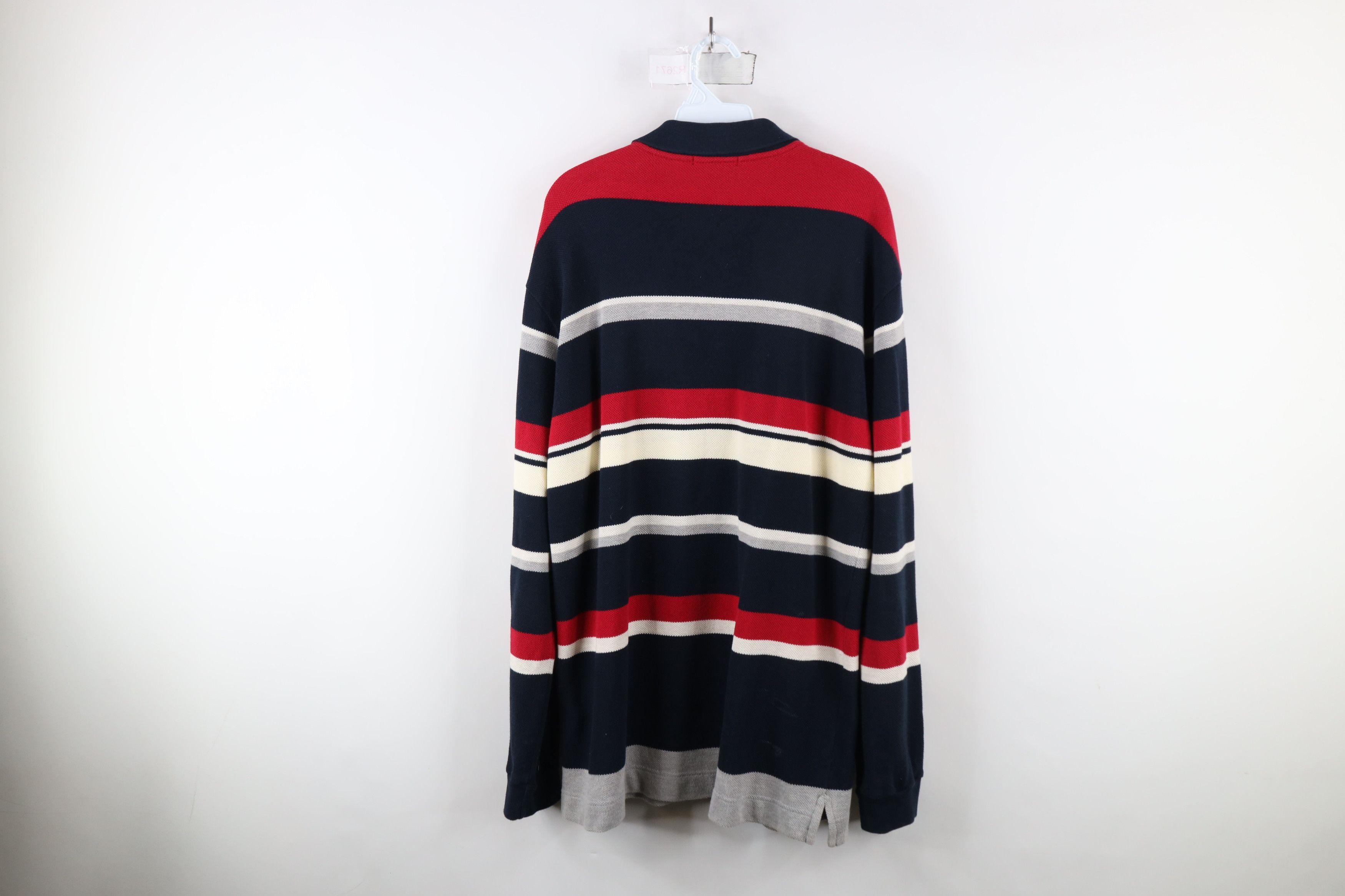 Nautica × Vintage Vintage 90s Nautica Thermal Waffle Knit Long Sleeve Polo Size US L / EU 52-54 / 3 - 10 Thumbnail