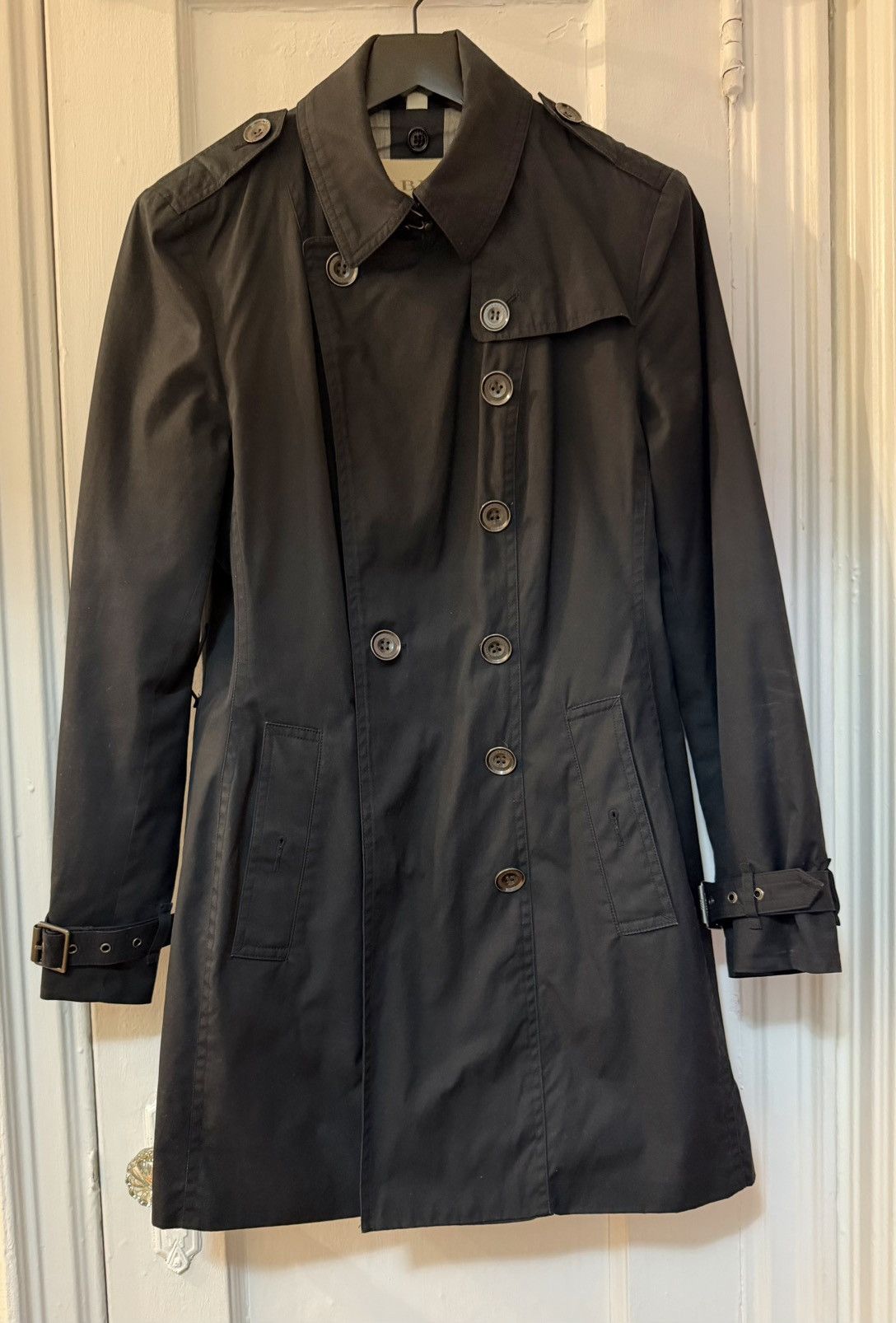Burberry Burberry Brit Trench Coat in Black with Belt Size L / US 10 / IT 46 - 1 Thumbnail