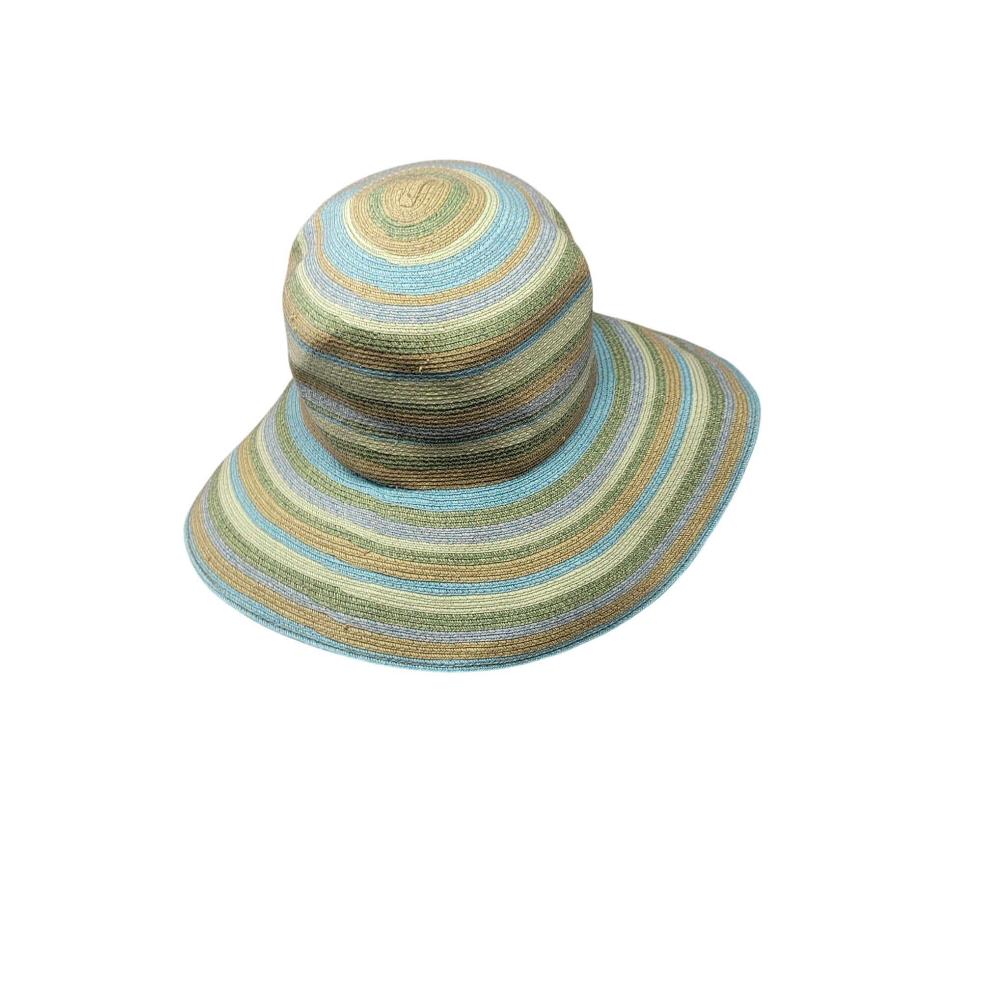 Other Flora Bella Pastel Floppy Wide Brim Straw Beach Sun Hat Blue Size ONE SIZE - 6 Thumbnail