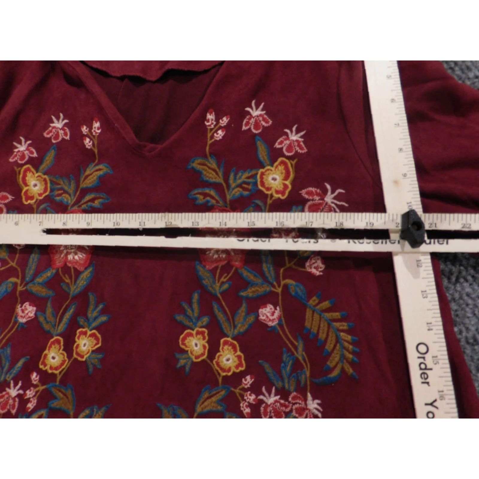 Bell Umgee Dress Womens Medium Red Floral A-Line Bell Sleeve Shirt? Size M / US 6-8 / IT 42-44 - 6 Thumbnail