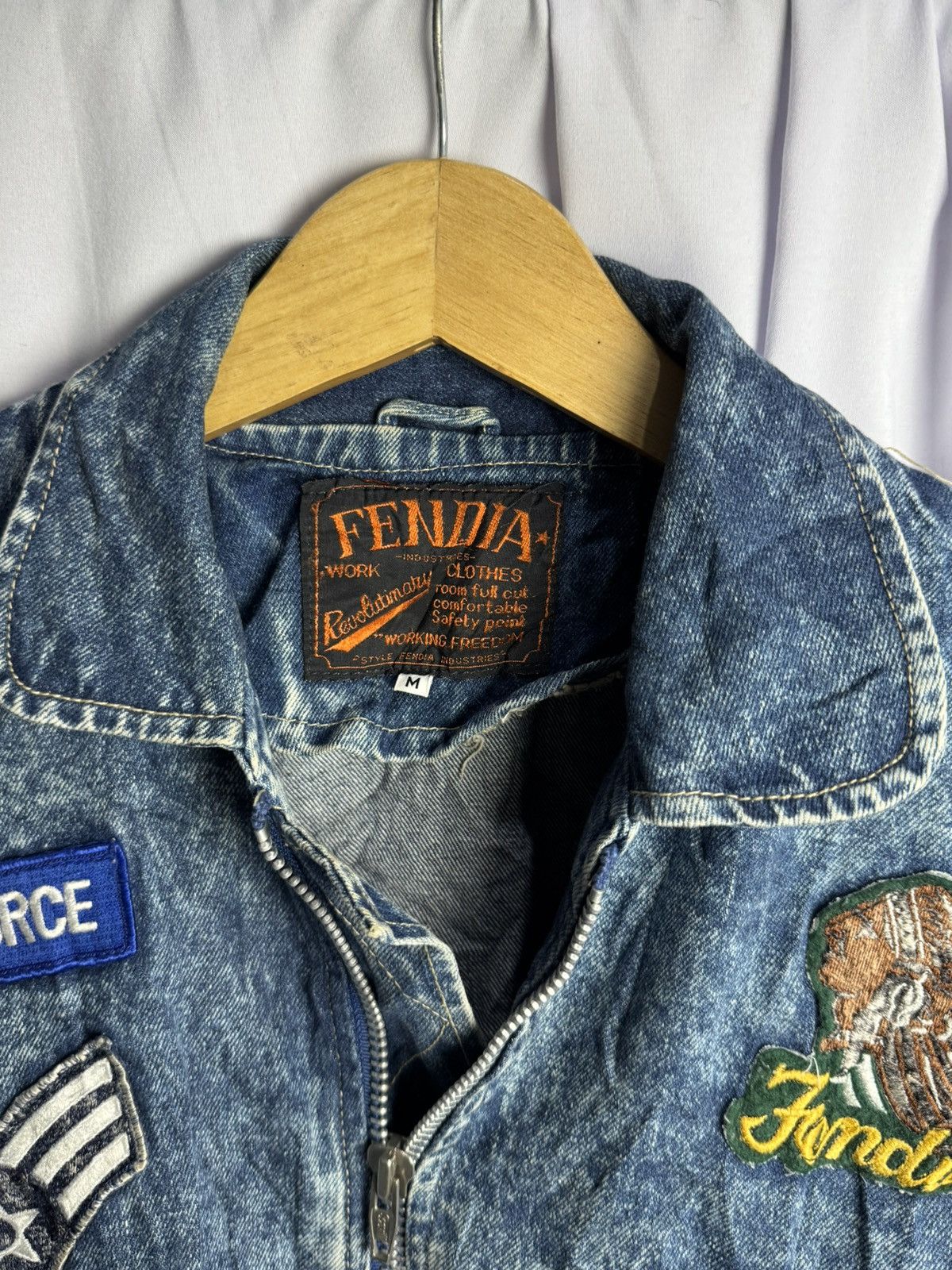 Japanese Brand × Toyo Enterprises × Vintage Japanese Fendia Denim Patch Jacket Vintage ifsix Lgb style Size US L / EU 52-54 / 3 - 6 Thumbnail