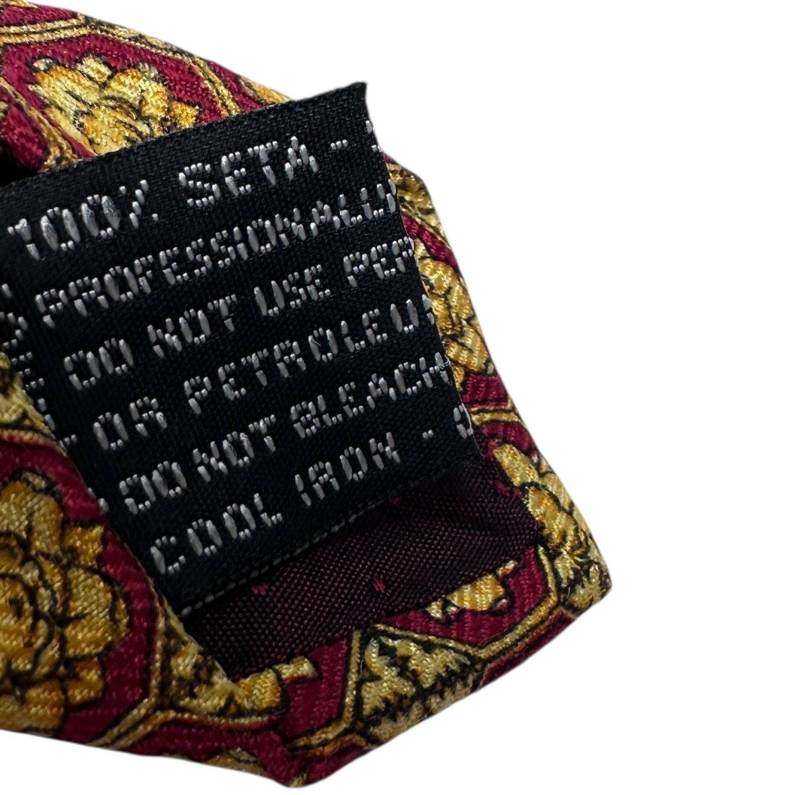 Versace Vintage Gianni Versace Silk Neck Tie Red Gold 3.5” X 58” Size ONE SIZE - 7 Thumbnail