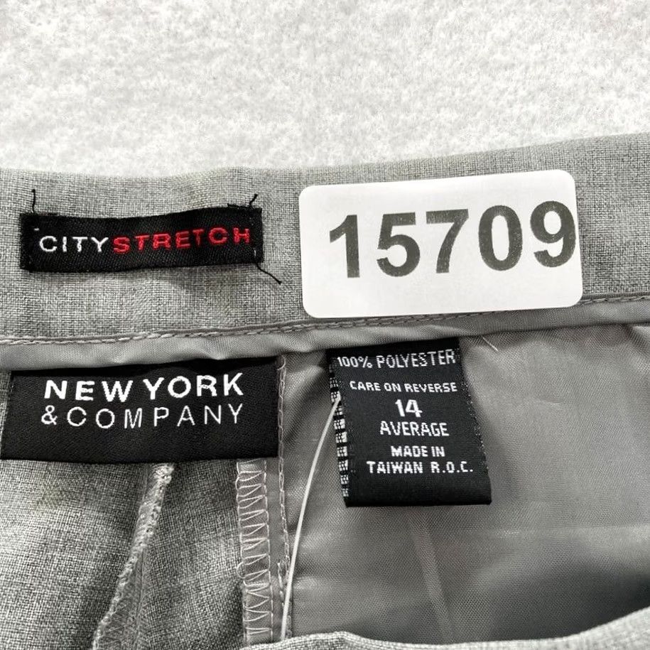 Vintage NY&C New York & Company Dress Pants Women's 14 Gray City Stretch Trouser Cuffed Size 36" / US 14 / IT 50 - 5 Thumbnail