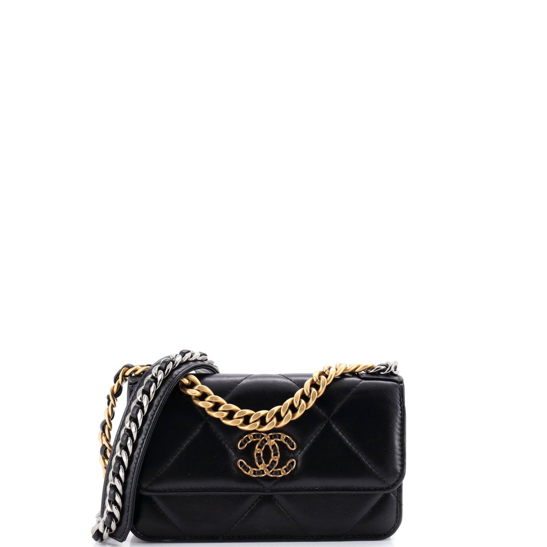 Chanel 19 Flap Phone Holder with Chain Size ONE SIZE - 1 Thumbnail