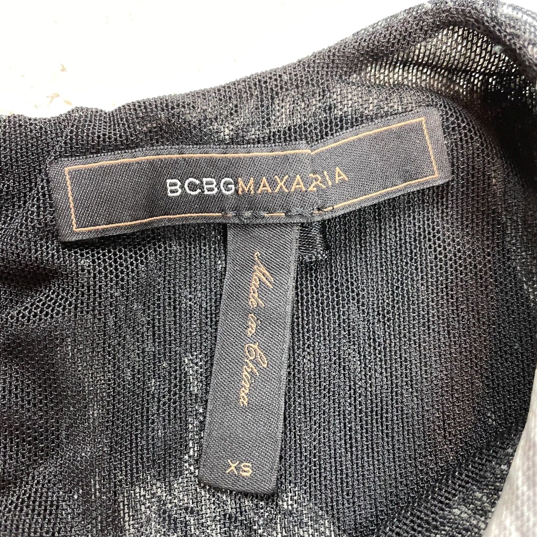 Bcbgmaxazria VINTAGE BCBGMAXAZRIA Shift Dress Womens XS Black Gray Sleeveless Roxanne Nylon Midi Dress? Size XS / US 0-2 / IT 36-38 - 3 Thumbnail