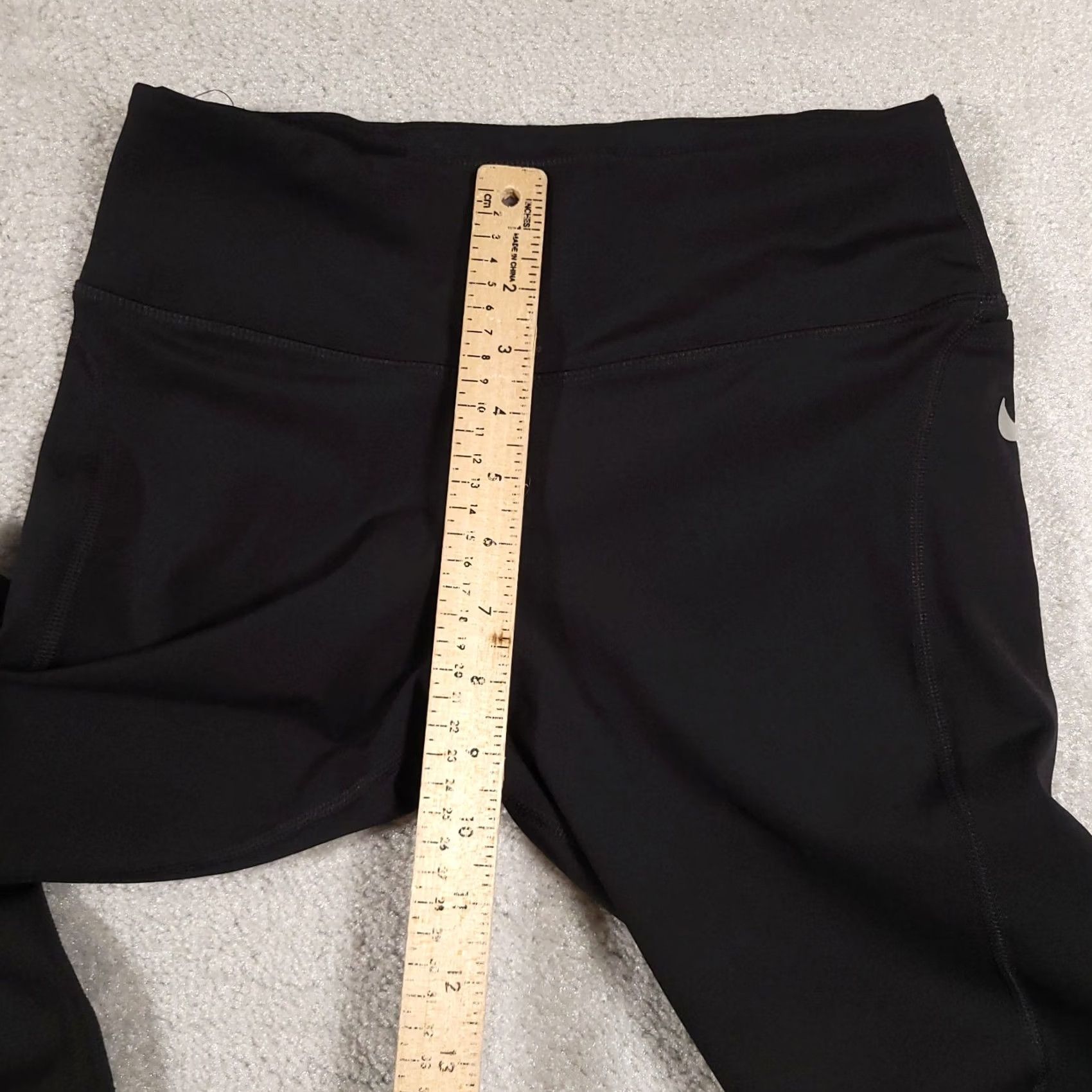 Nike Nike Dri-Fit Capri Leggings Women's Medium Black Running Zip Pocket Drawstring Pants Size 32" / US 10 / IT 46 - 6 Thumbnail